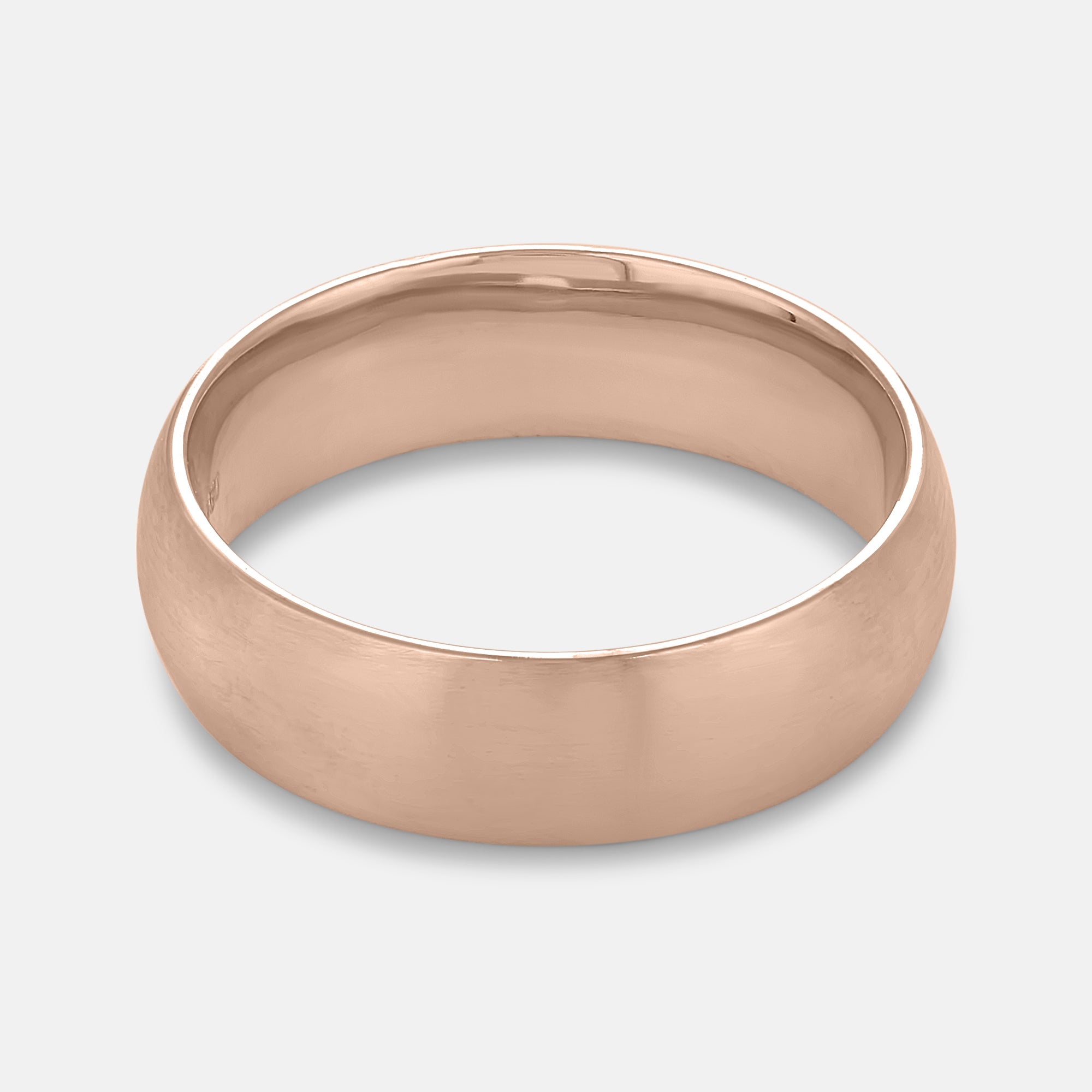 6mm Brushed Rounded Wedding Band