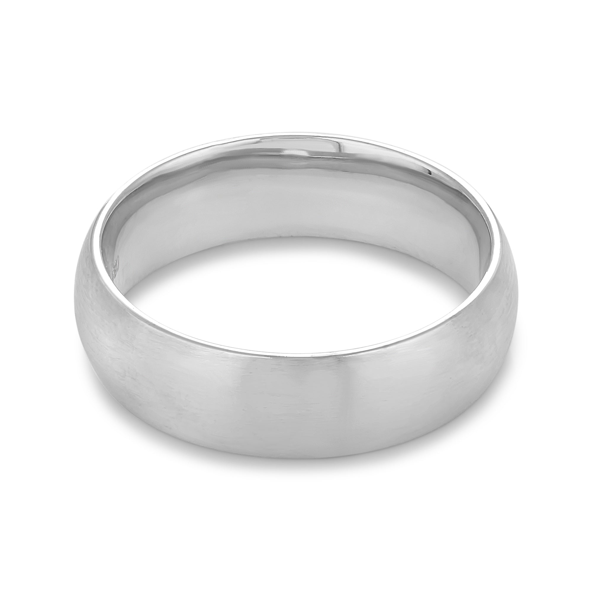 6mm Brushed Rounded Wedding Band