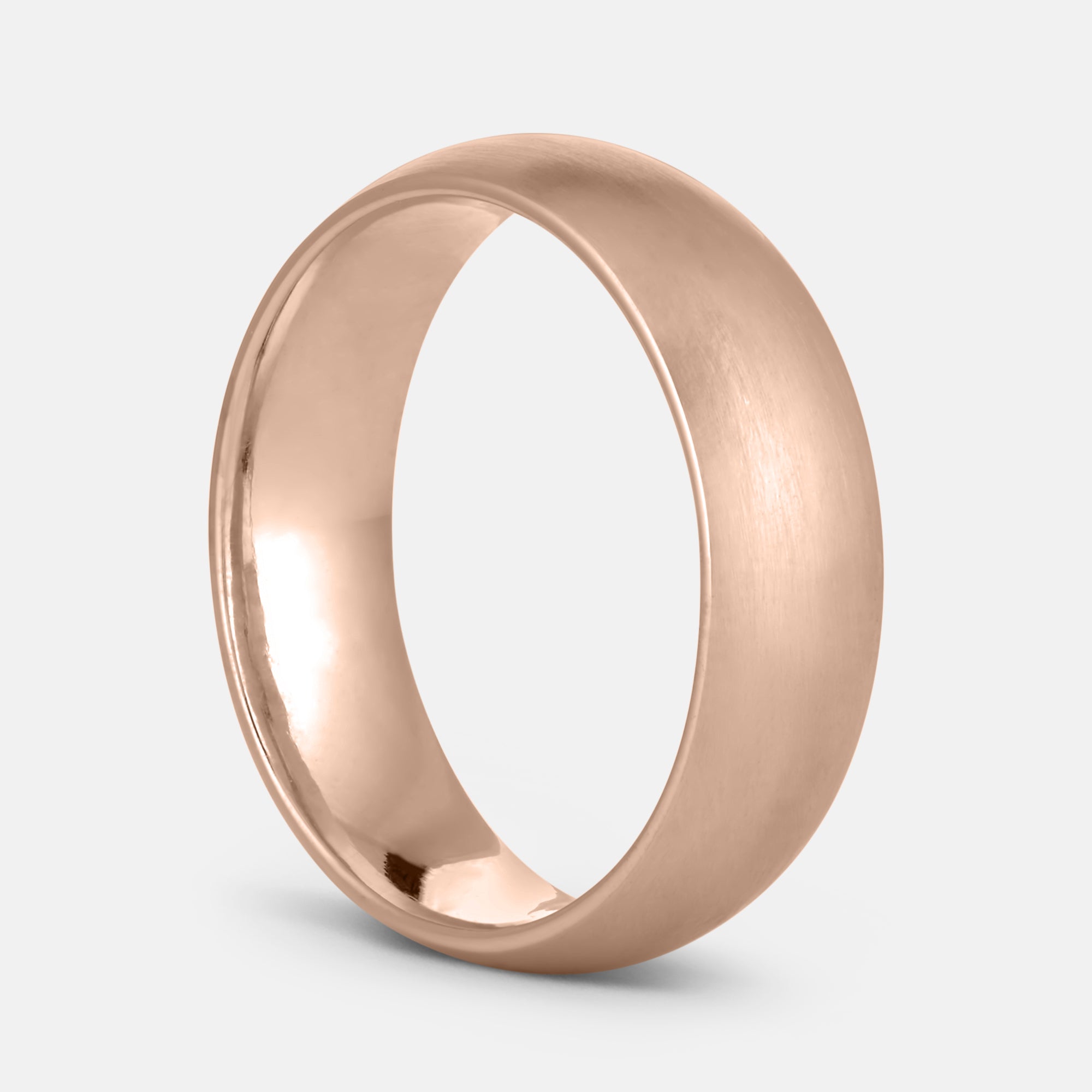 6mm Brushed Rounded Wedding Band