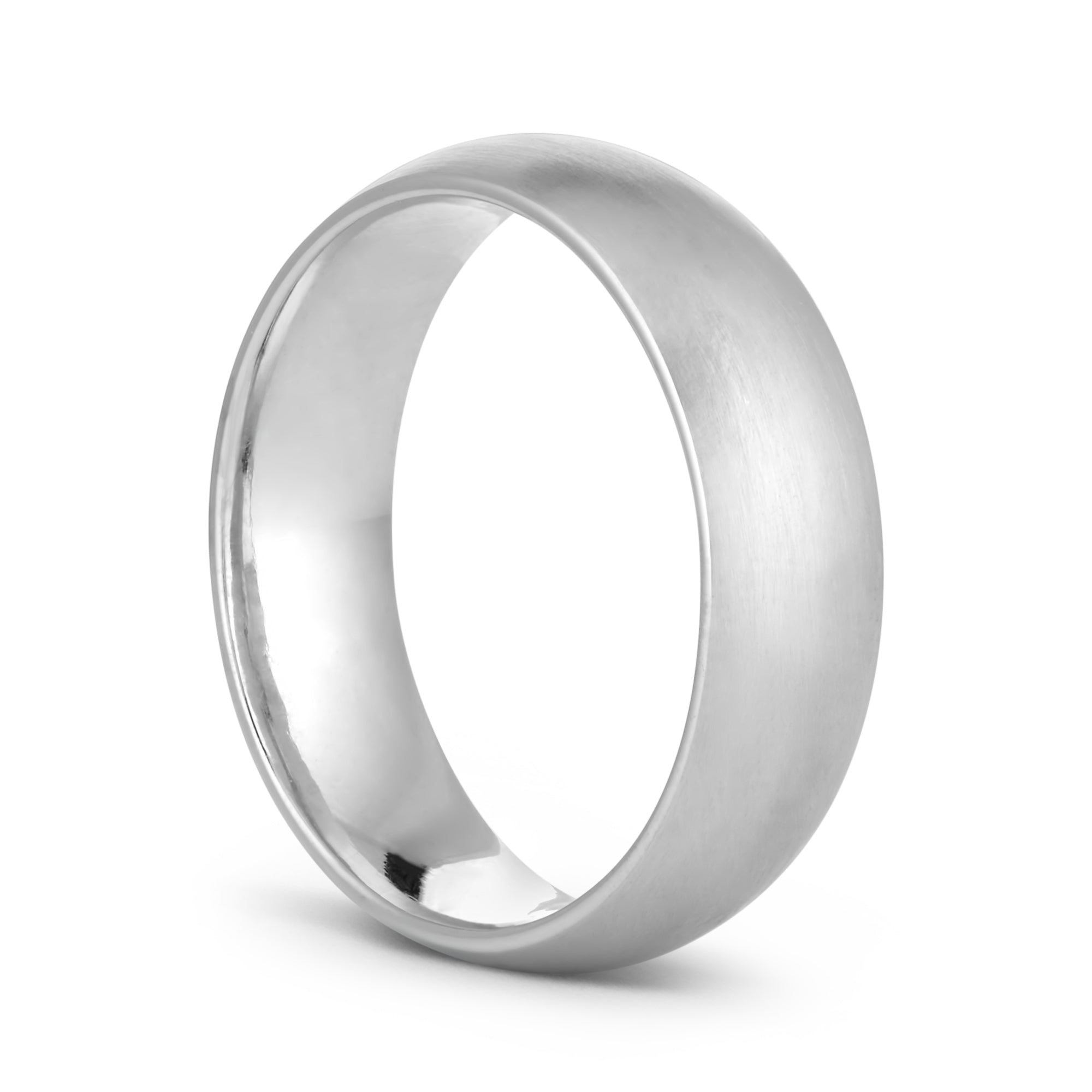 6mm Brushed Rounded Wedding Band