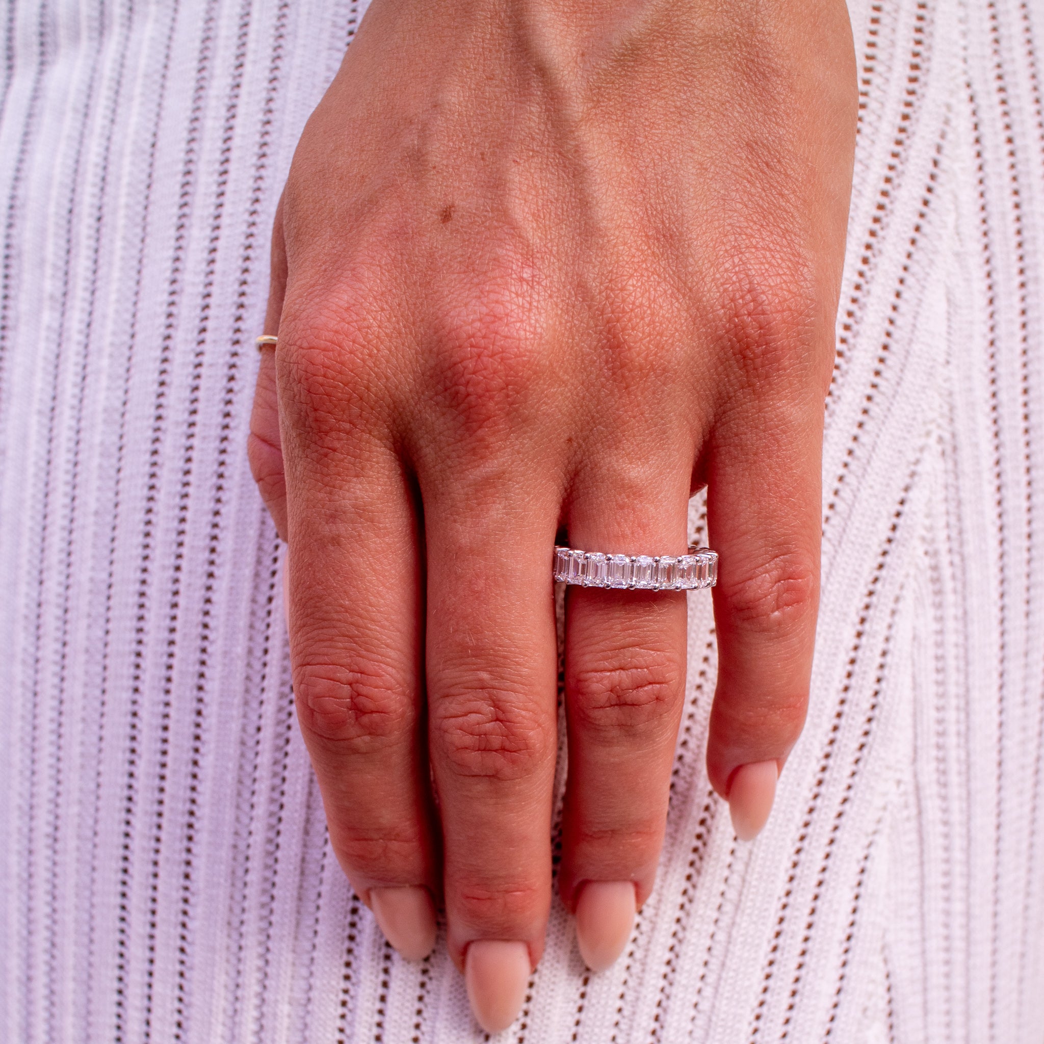 Emerald Cut Full Pave Band (4.55tcw)