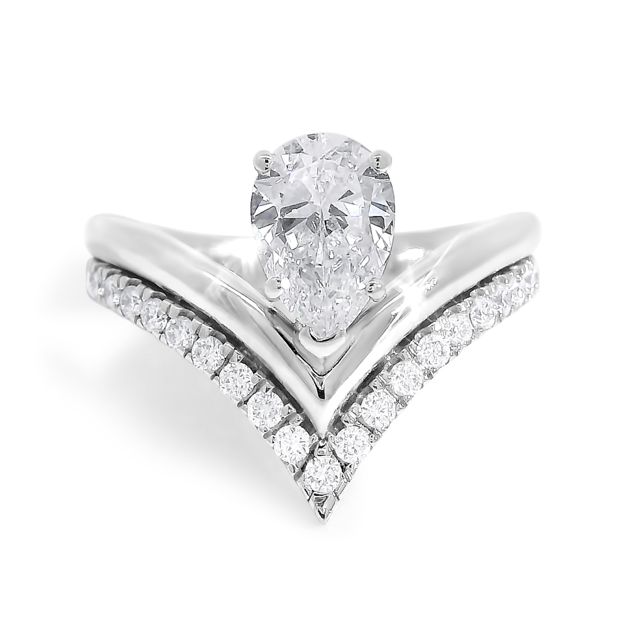 Anna Pear Wishbone Engagement Ring