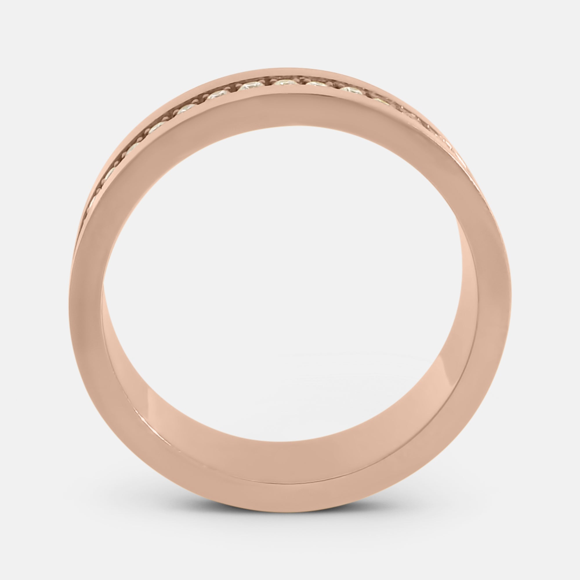 6mm Cigar Band with Inset Natural Diamonds