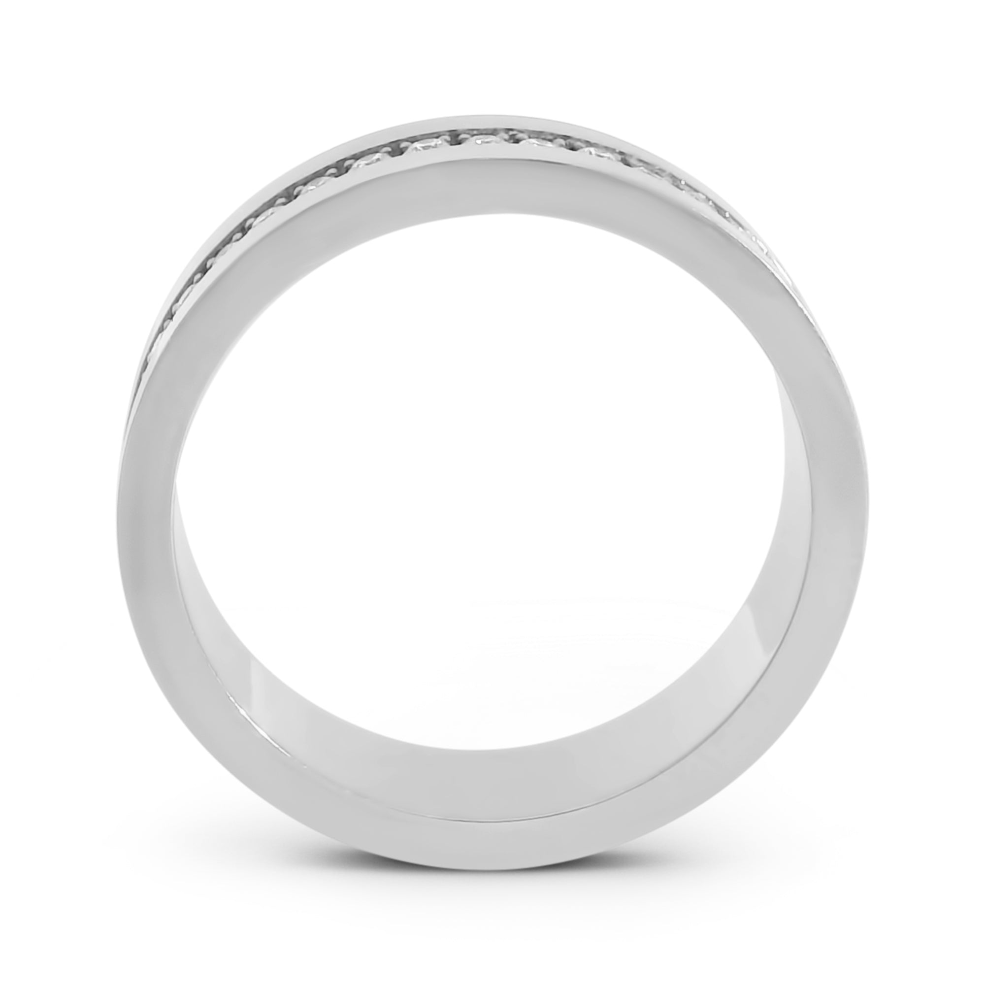 6mm Cigar Band with Inset Natural Diamonds