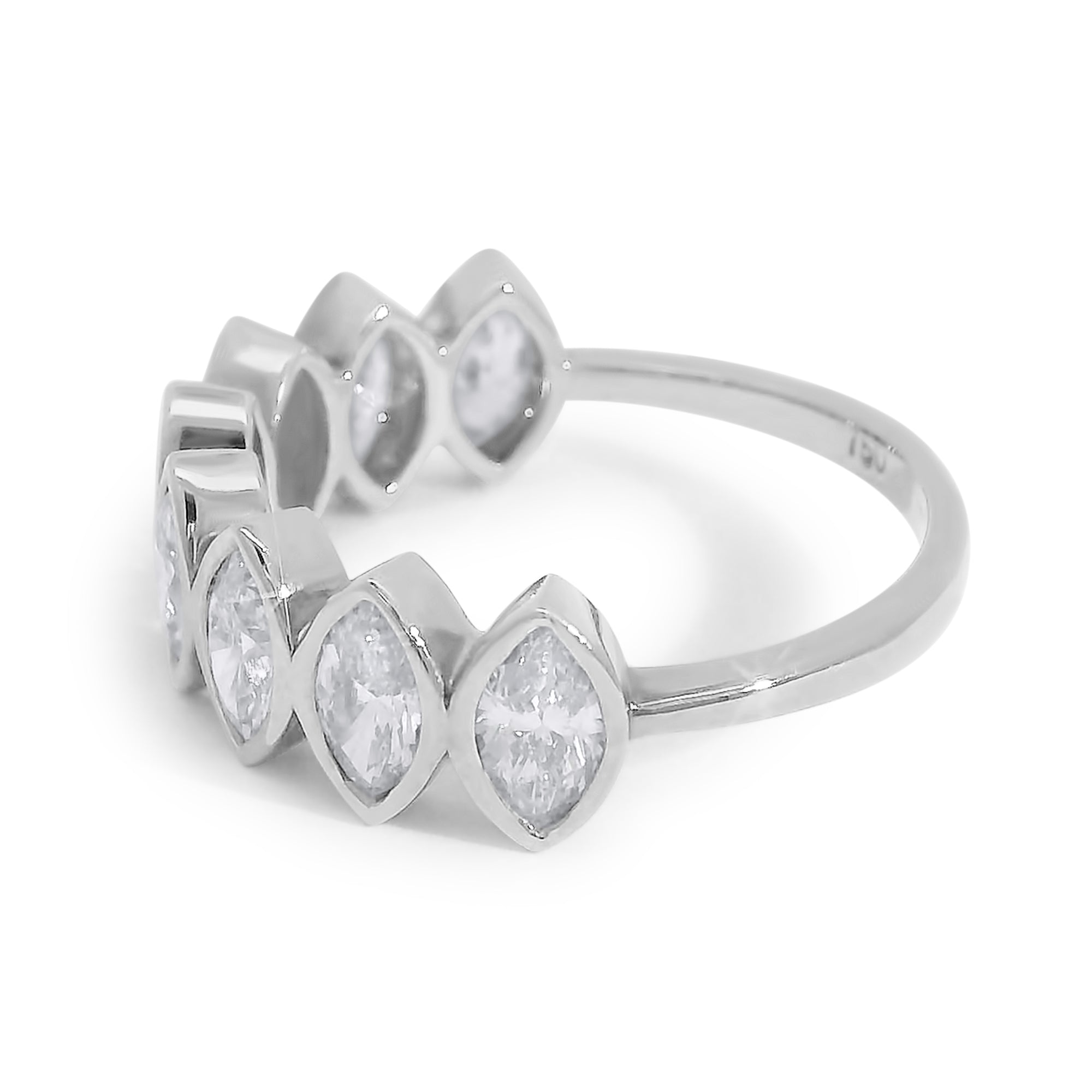 Half Pave Marquise Bezel Band