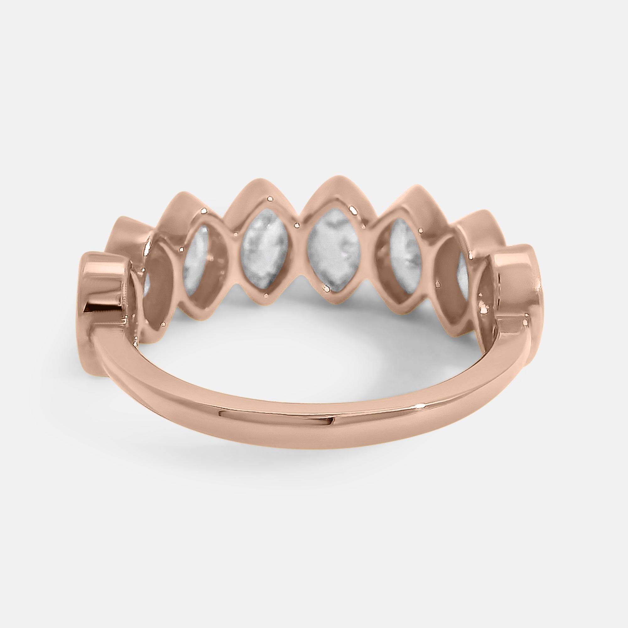 Half Pave Marquise Bezel Band