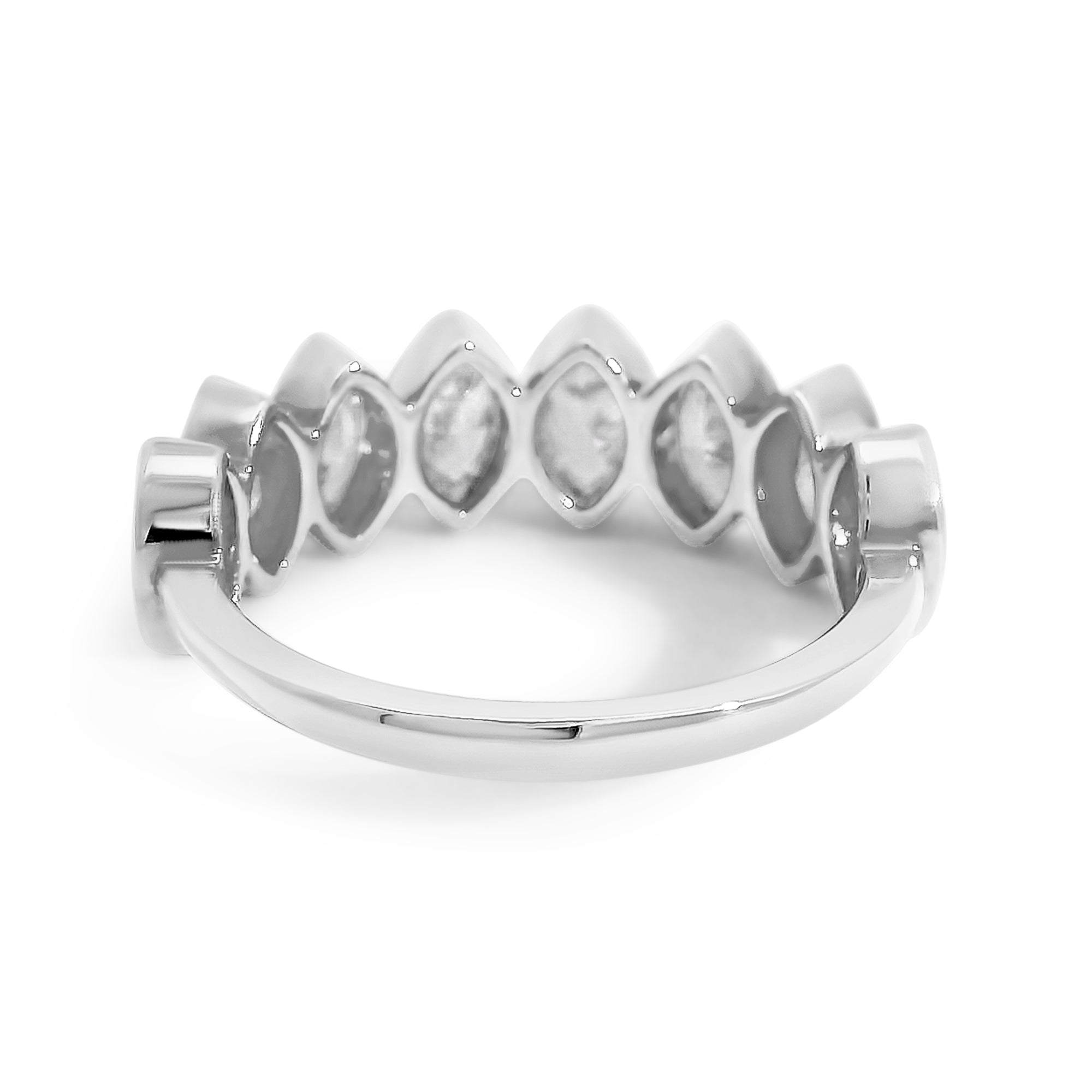 Half Pave Marquise Bezel Band