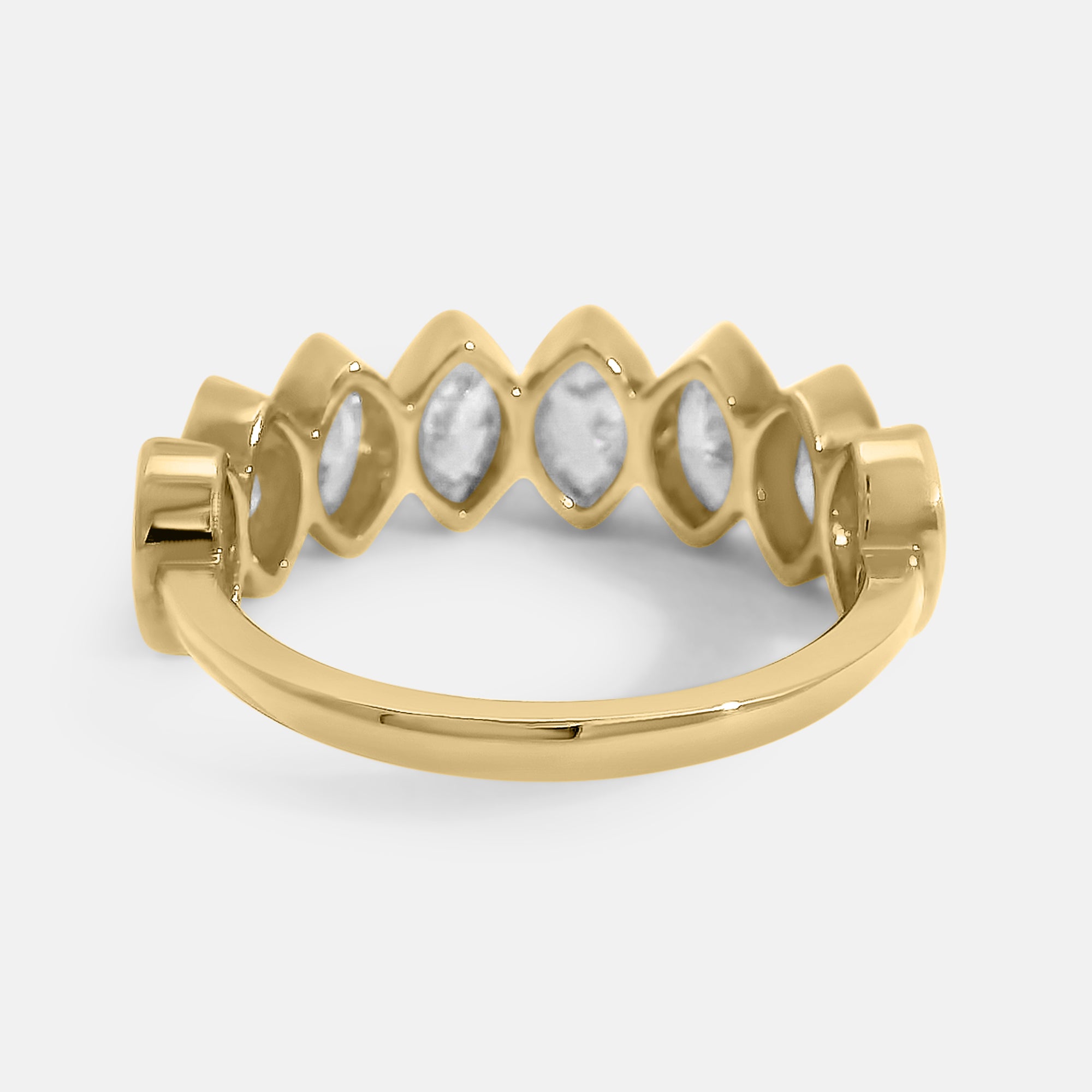 Half Pave Marquise Bezel Band