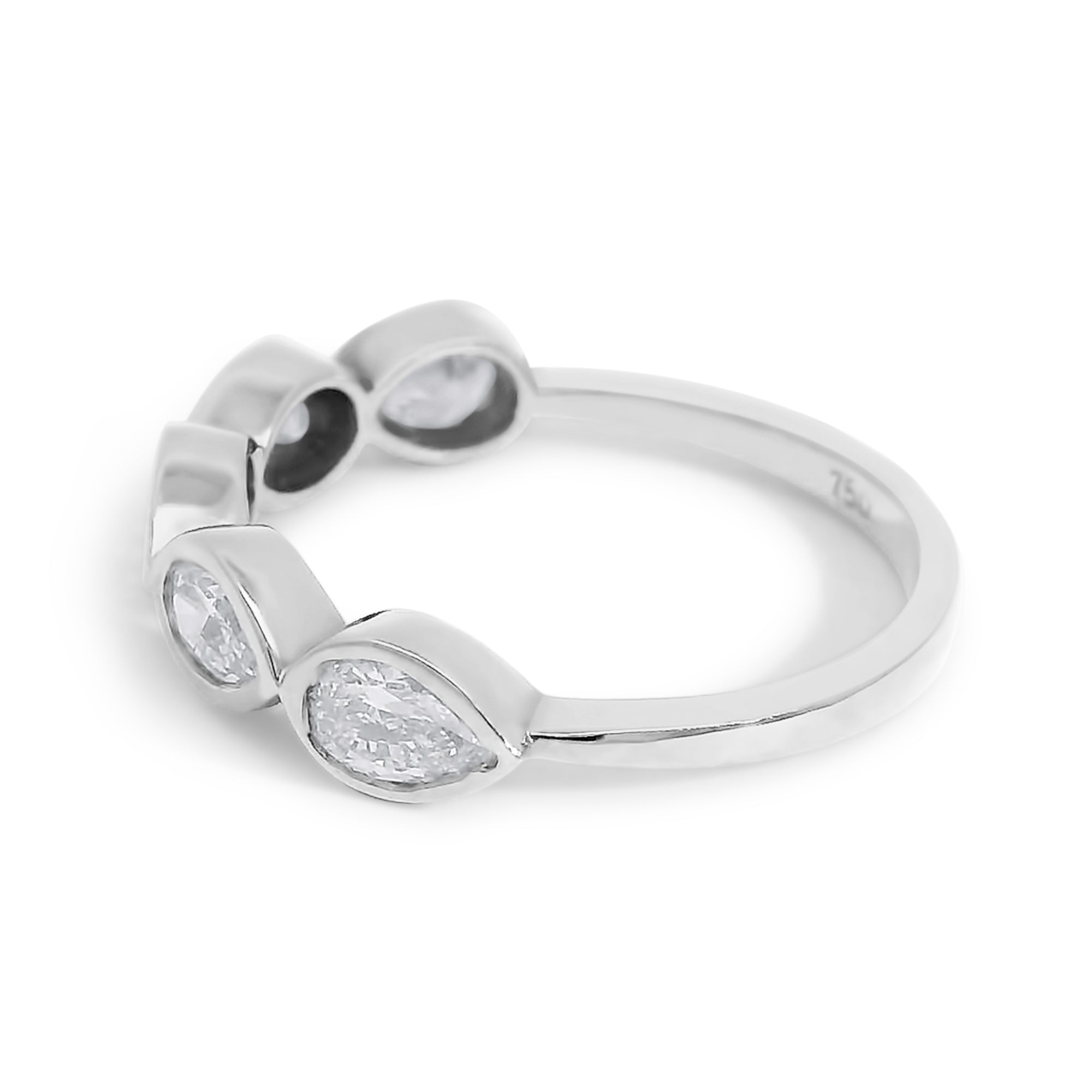 Half Pave Pear Bezel Band