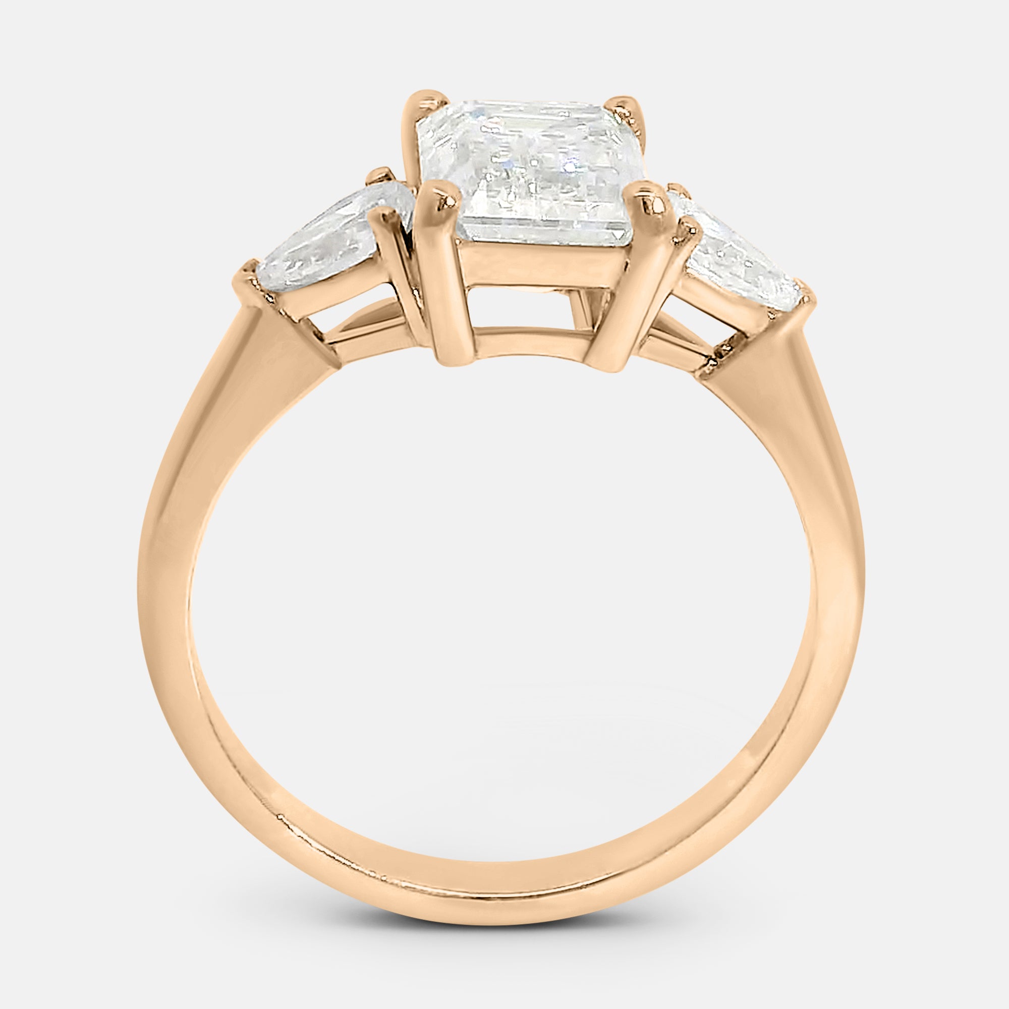 Candace Emerald Cut w/ Tapered Pear Engagement Ring