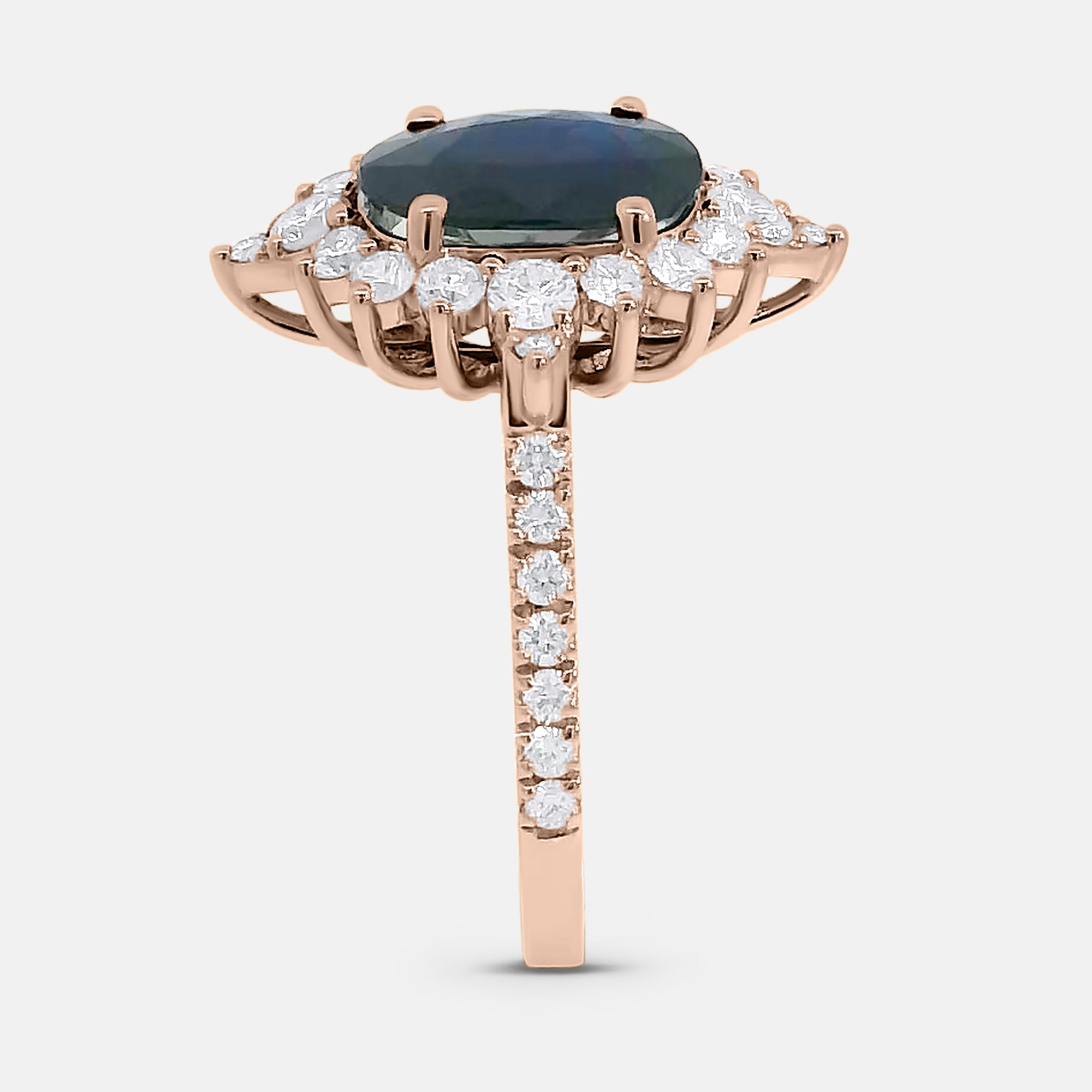Oval Sapphire w/ Diamond Halo Ring