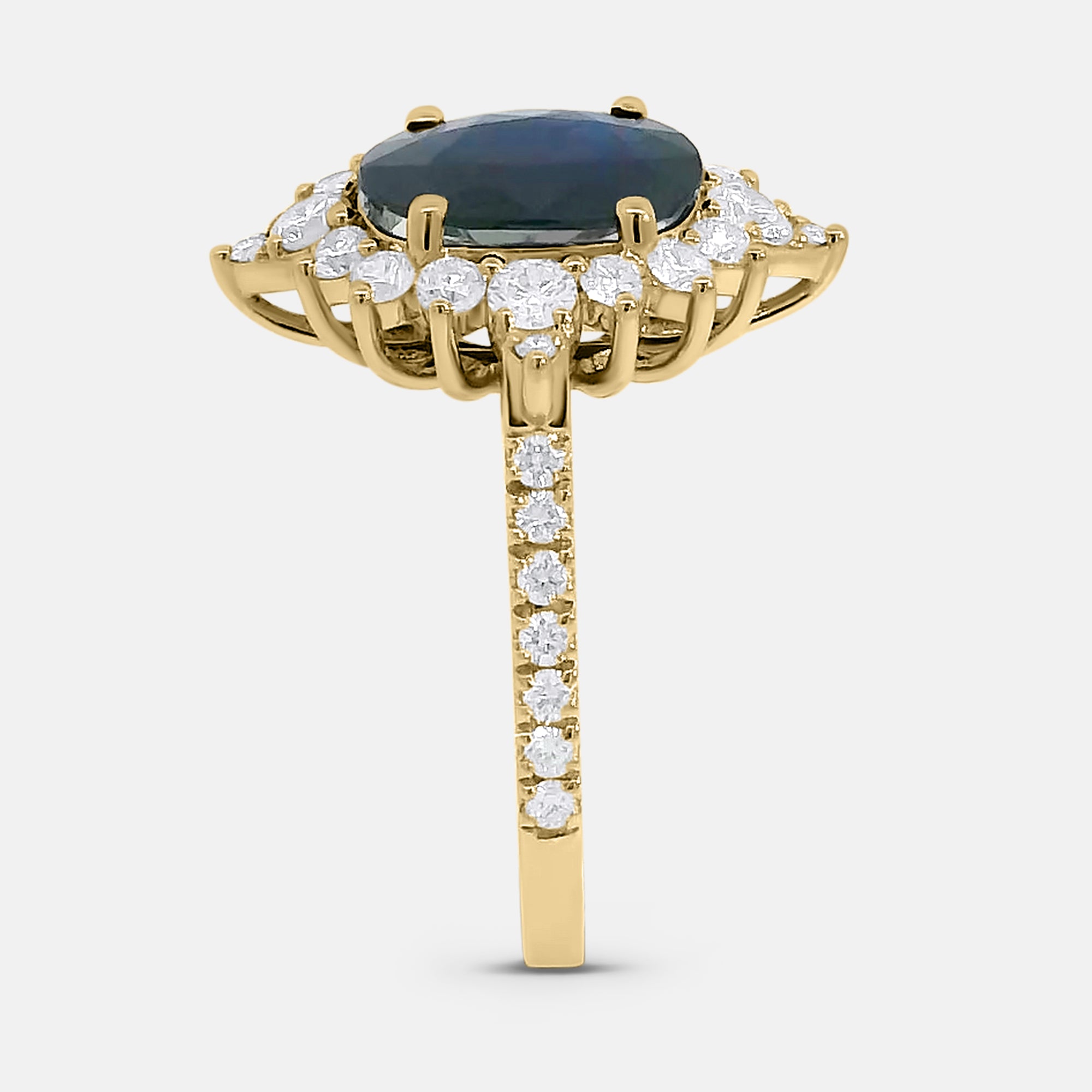 Oval Sapphire w/ Diamond Halo Ring