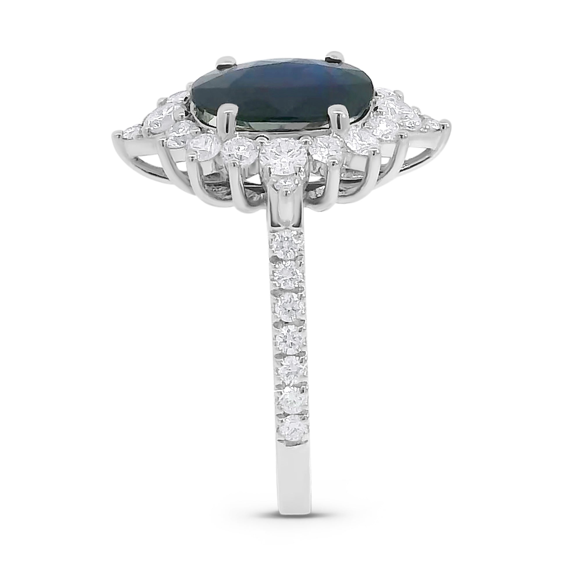 Oval Sapphire w/ Diamond Halo Ring