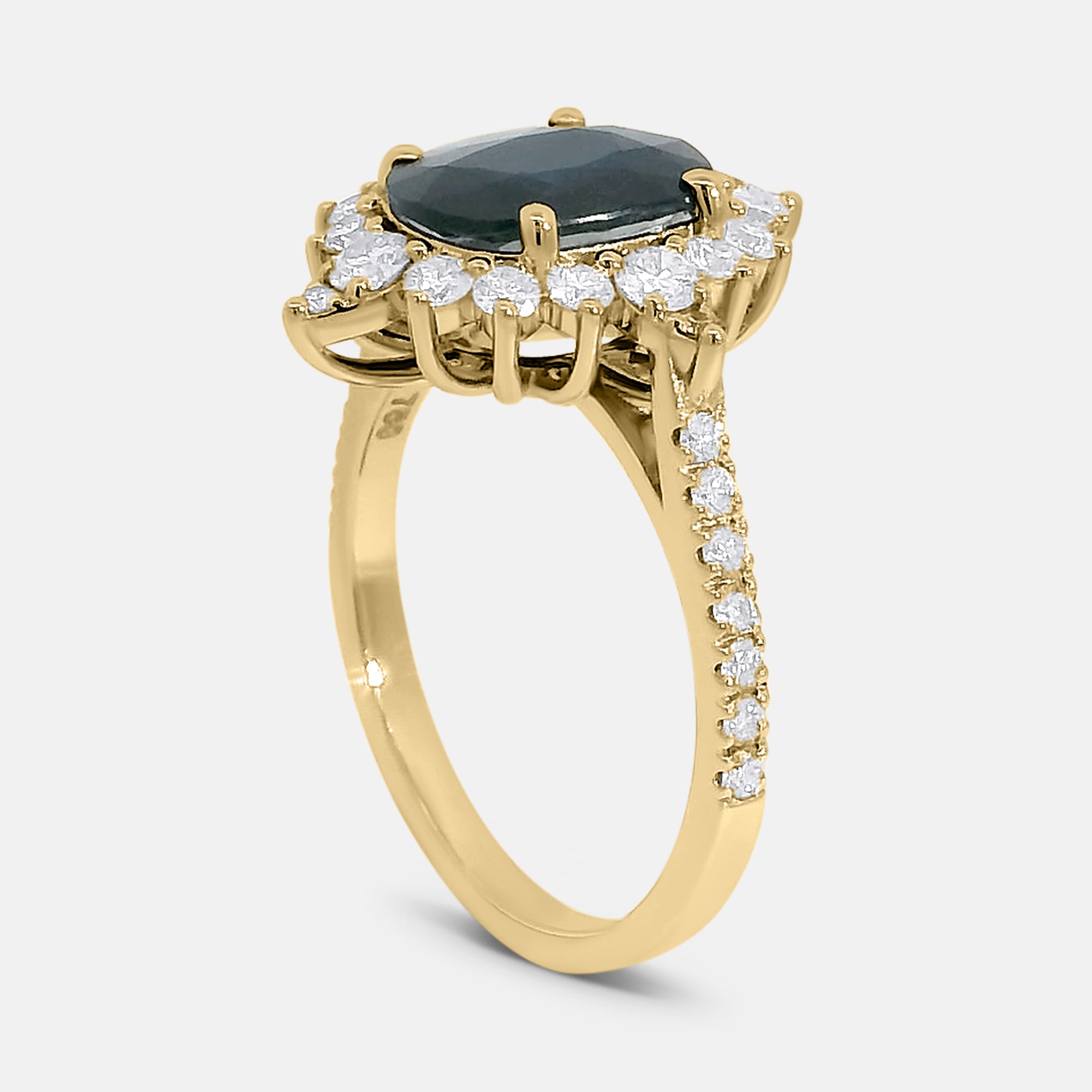 Oval Sapphire w/ Diamond Halo Ring
