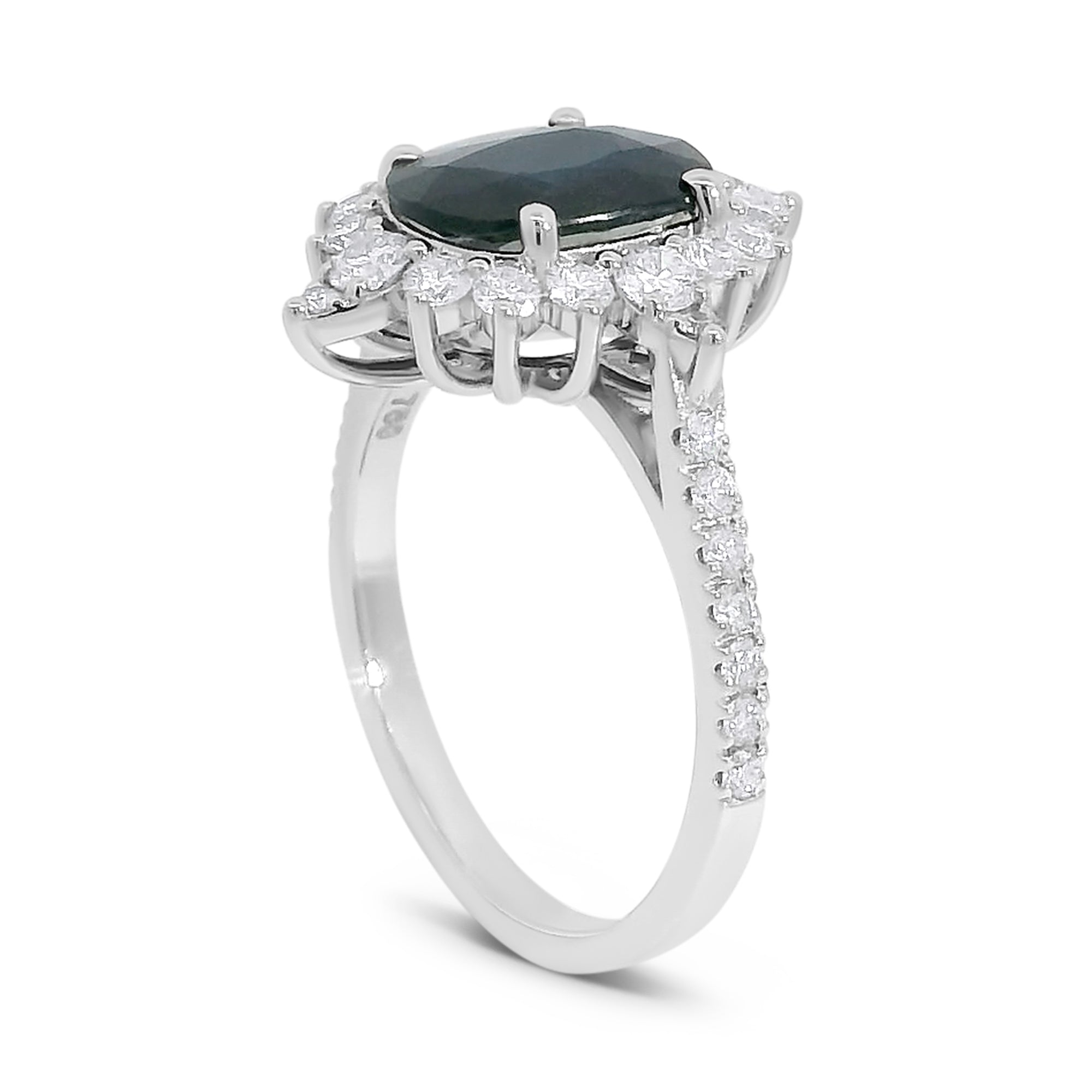 Oval Sapphire w/ Diamond Halo Ring