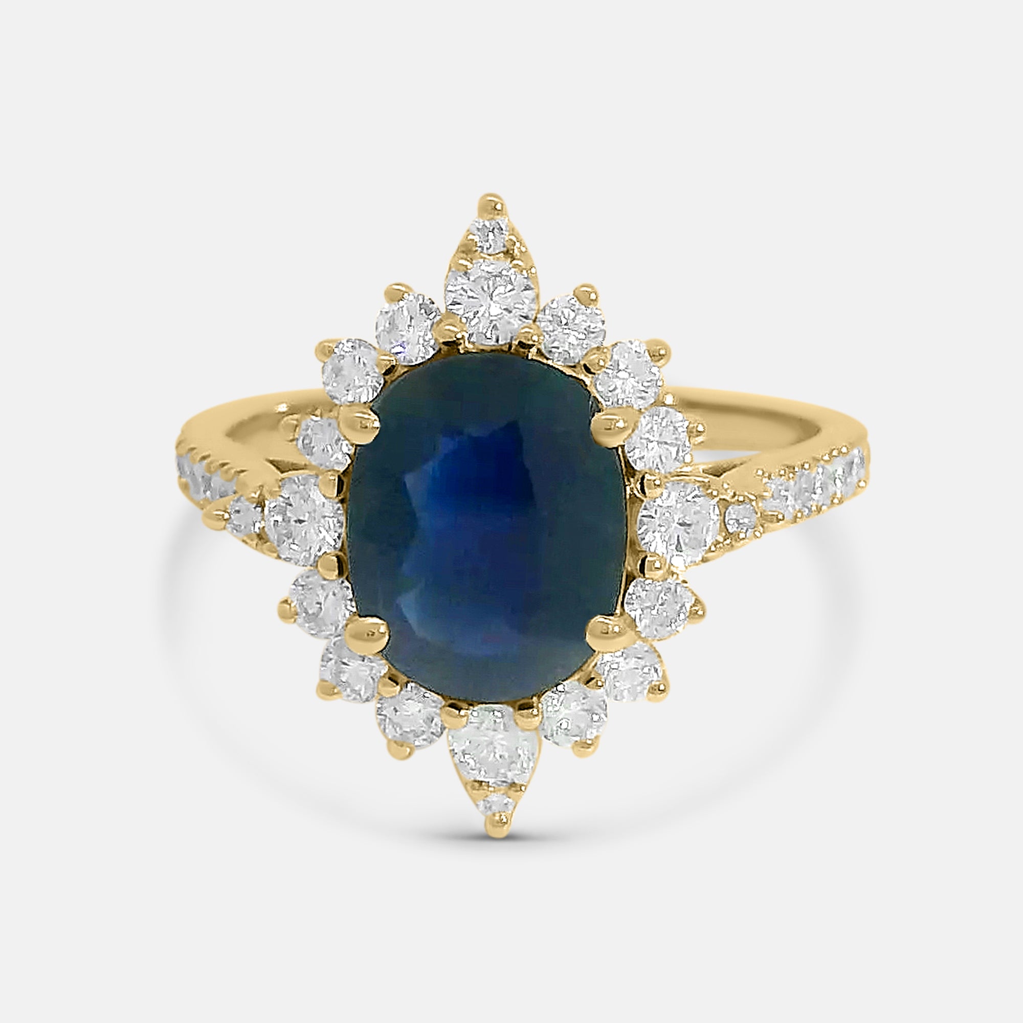 Oval Sapphire w/ Diamond Halo Ring