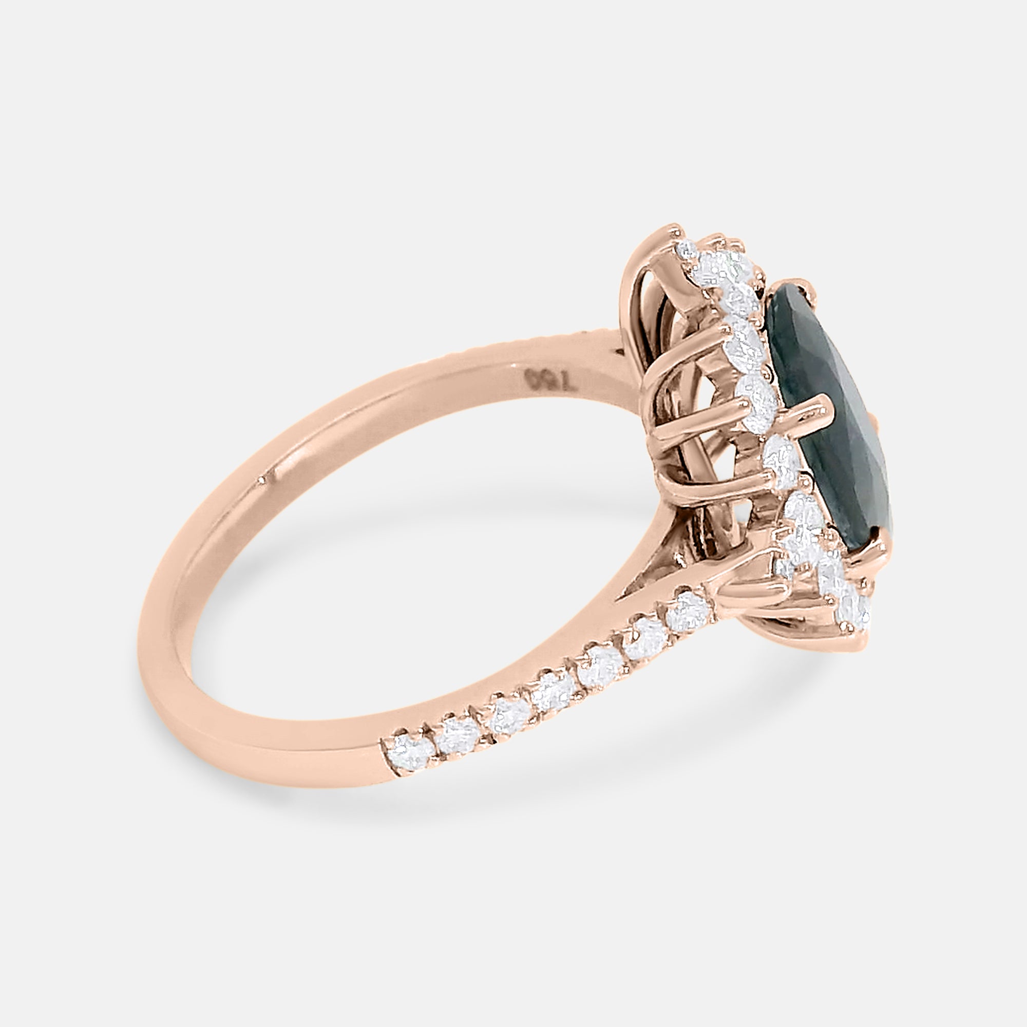 Oval Sapphire w/ Diamond Halo Ring