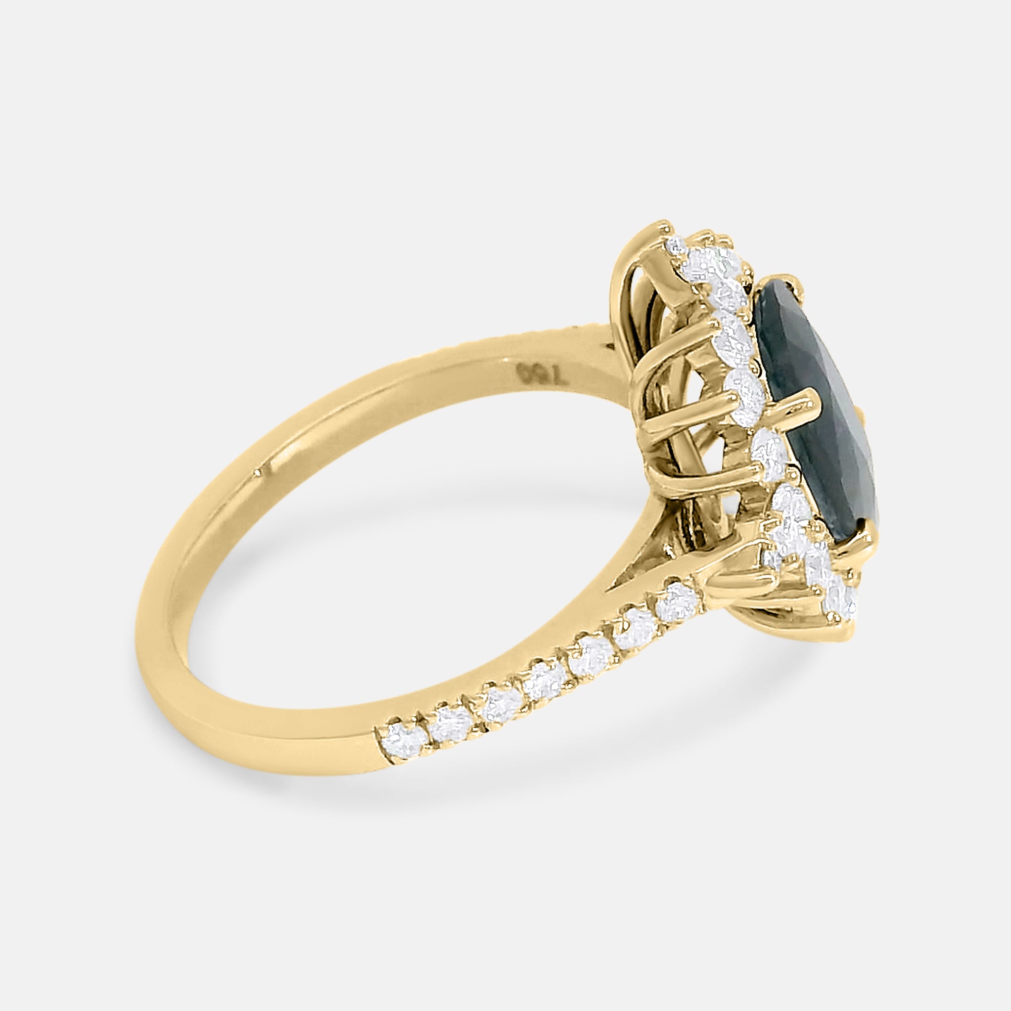 Oval Sapphire w/ Diamond Halo Ring
