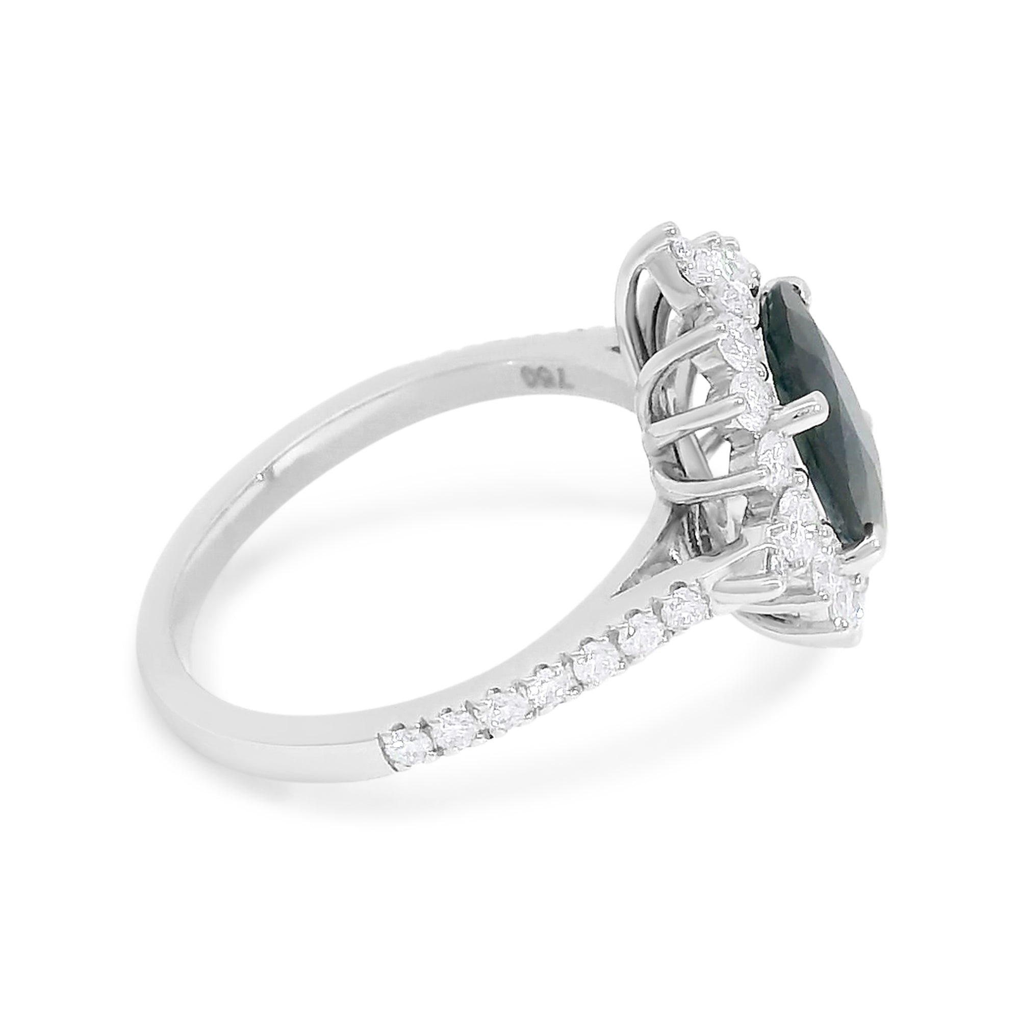 Oval Sapphire w/ Diamond Halo Ring