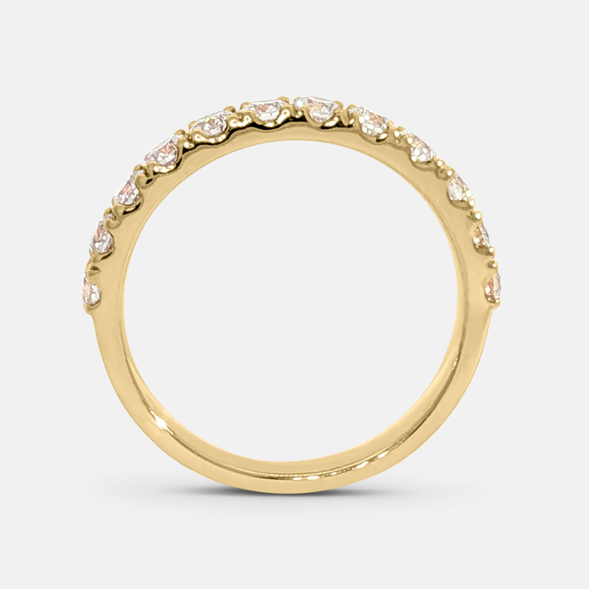 Half Pavé Diamond Ring