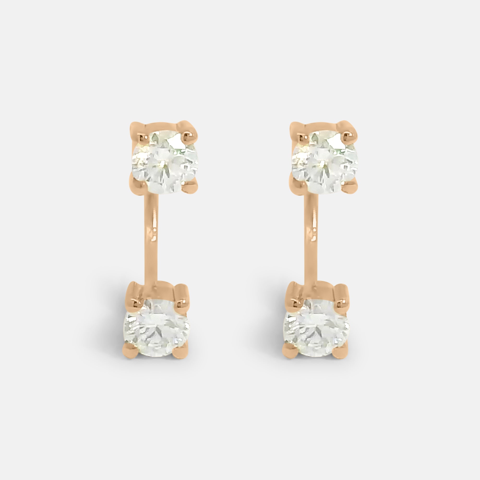 U Shape Diamond Stud Earrings