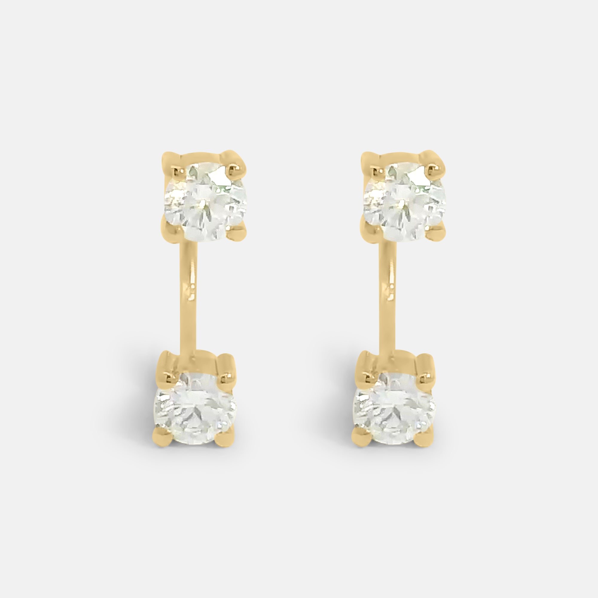 U Shape Diamond Stud Earrings