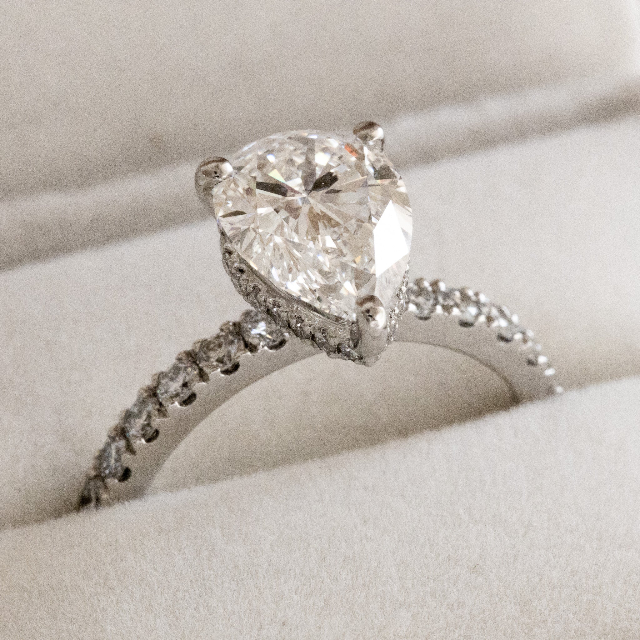 Jordan Pear Cut Engagement Ring w/ Hidden Halo