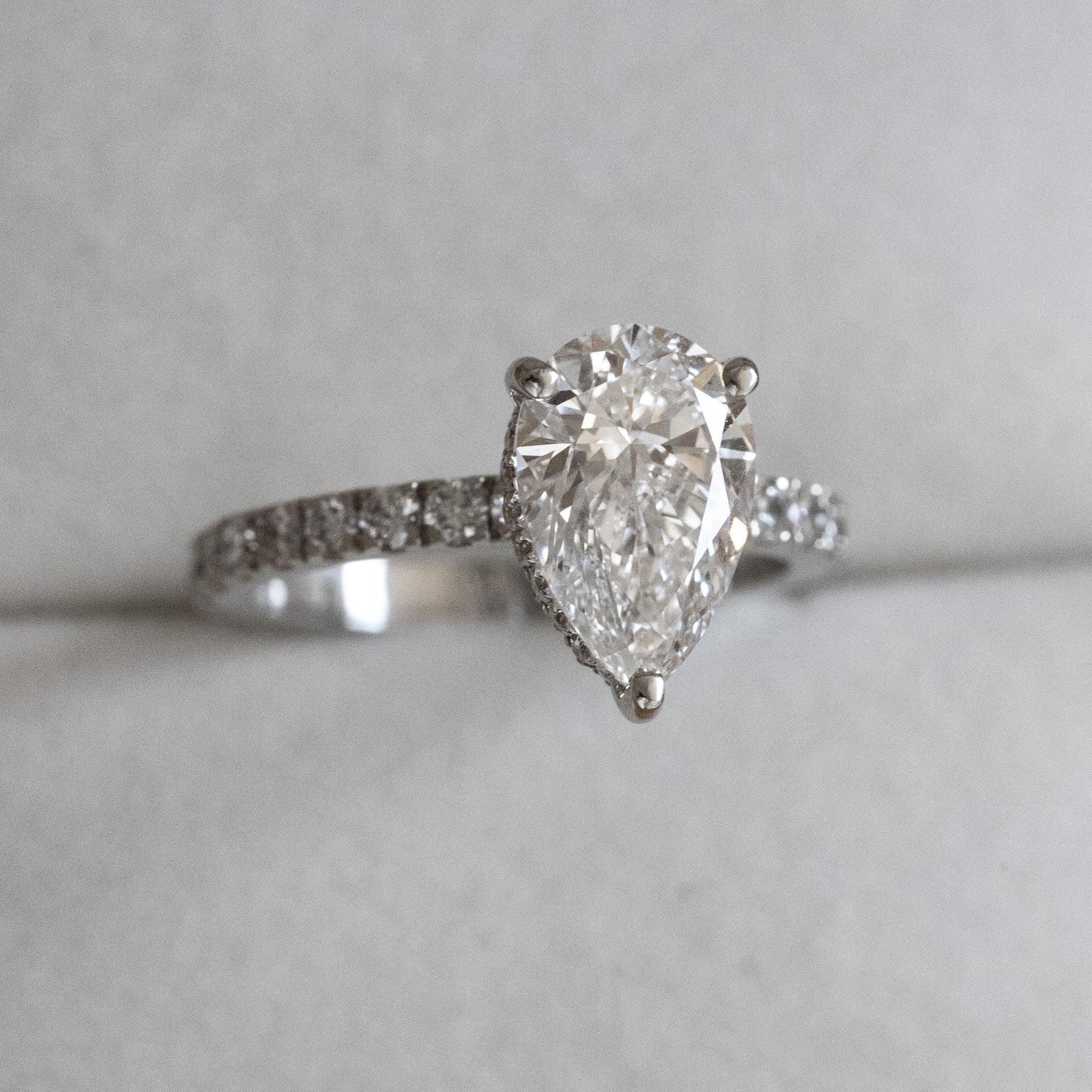 Jordan Pear Cut Engagement Ring w/ Hidden Halo