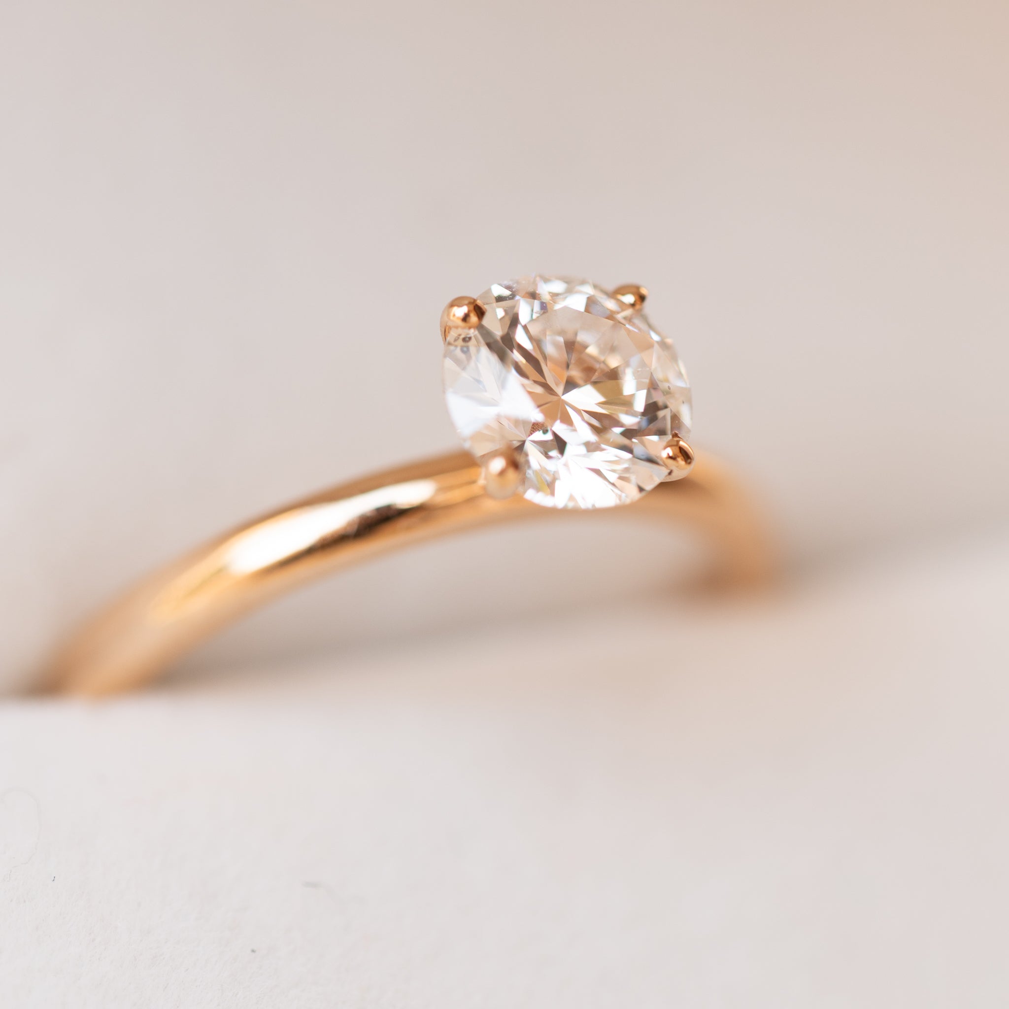 Peace Round Brilliant Cut Engagement Ring