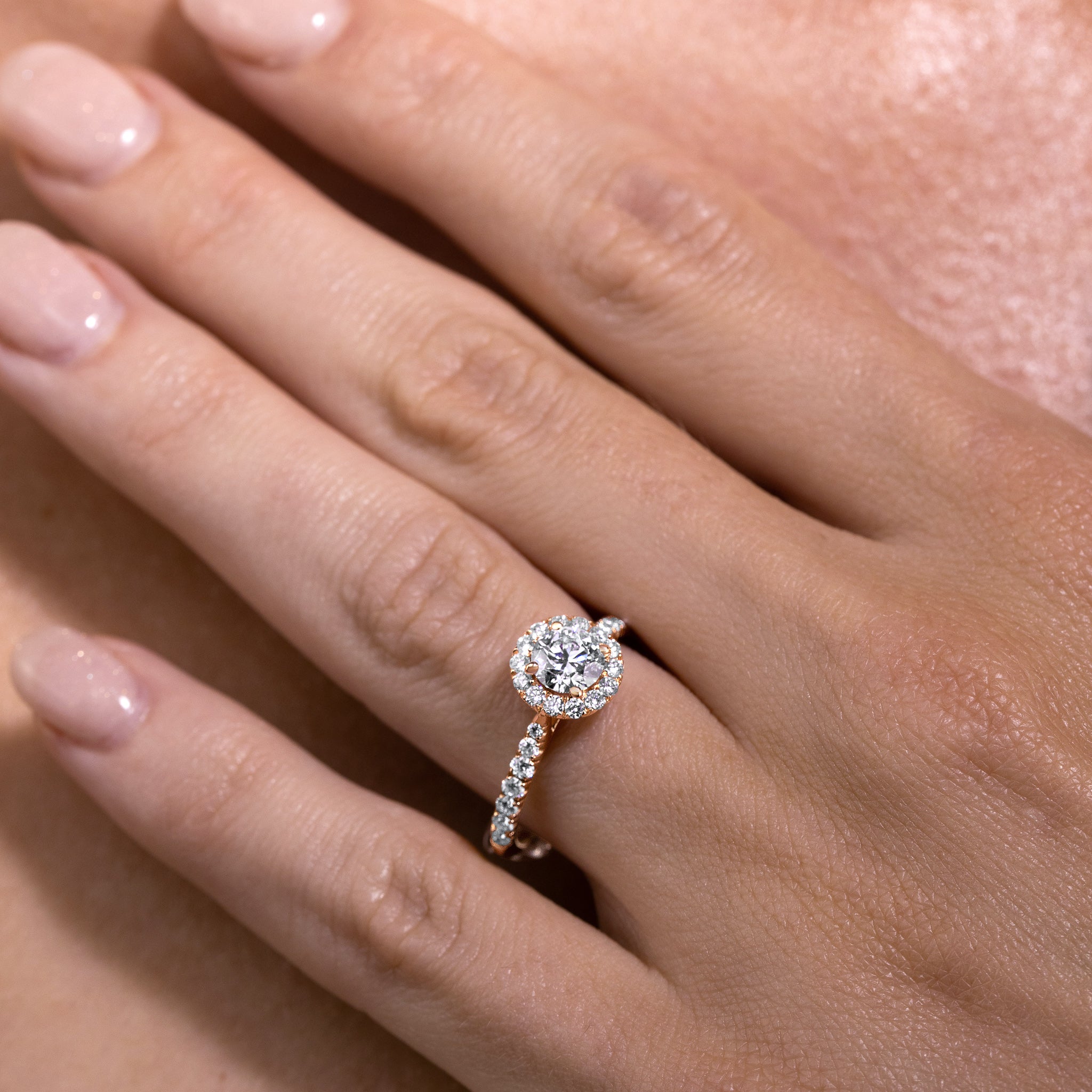 Elizabeth Round w/ Halo Engagement Ring