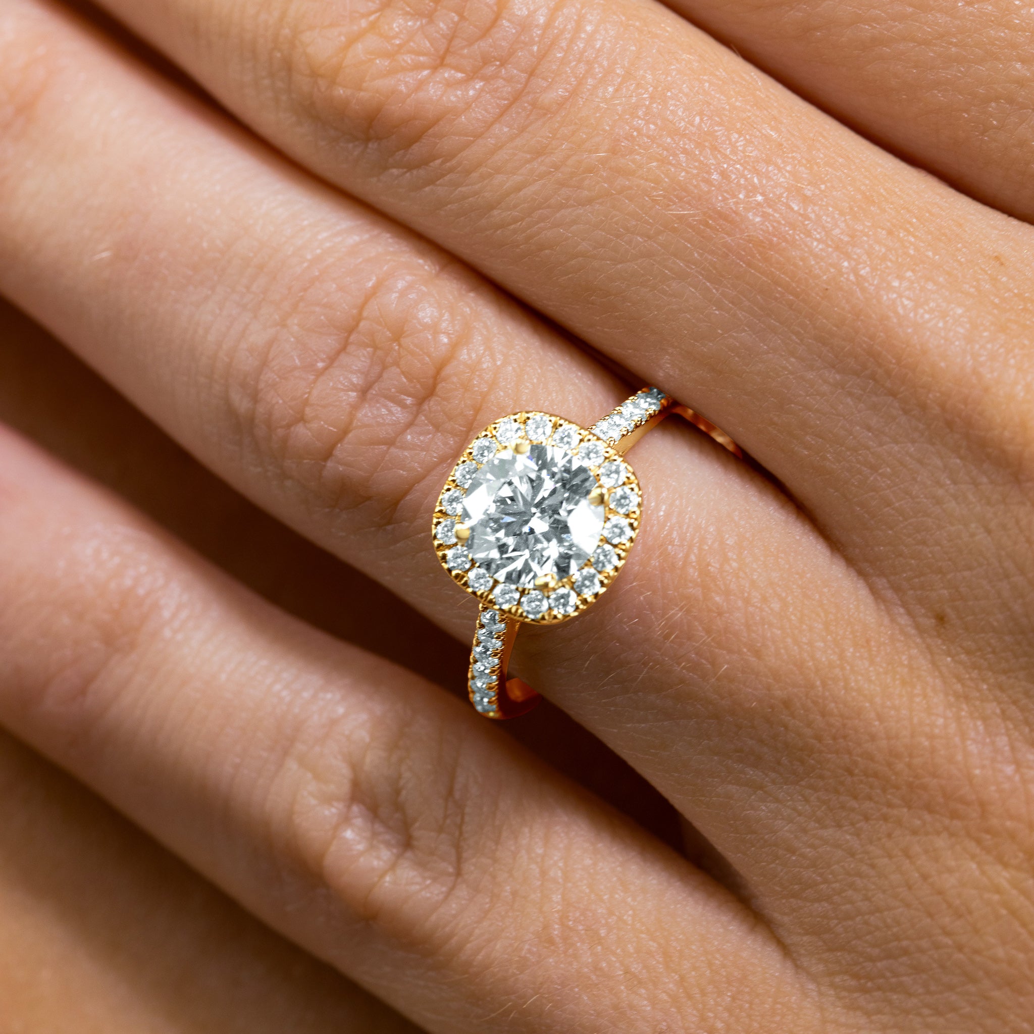 Bethany Round w/ Halo Engagement Ring