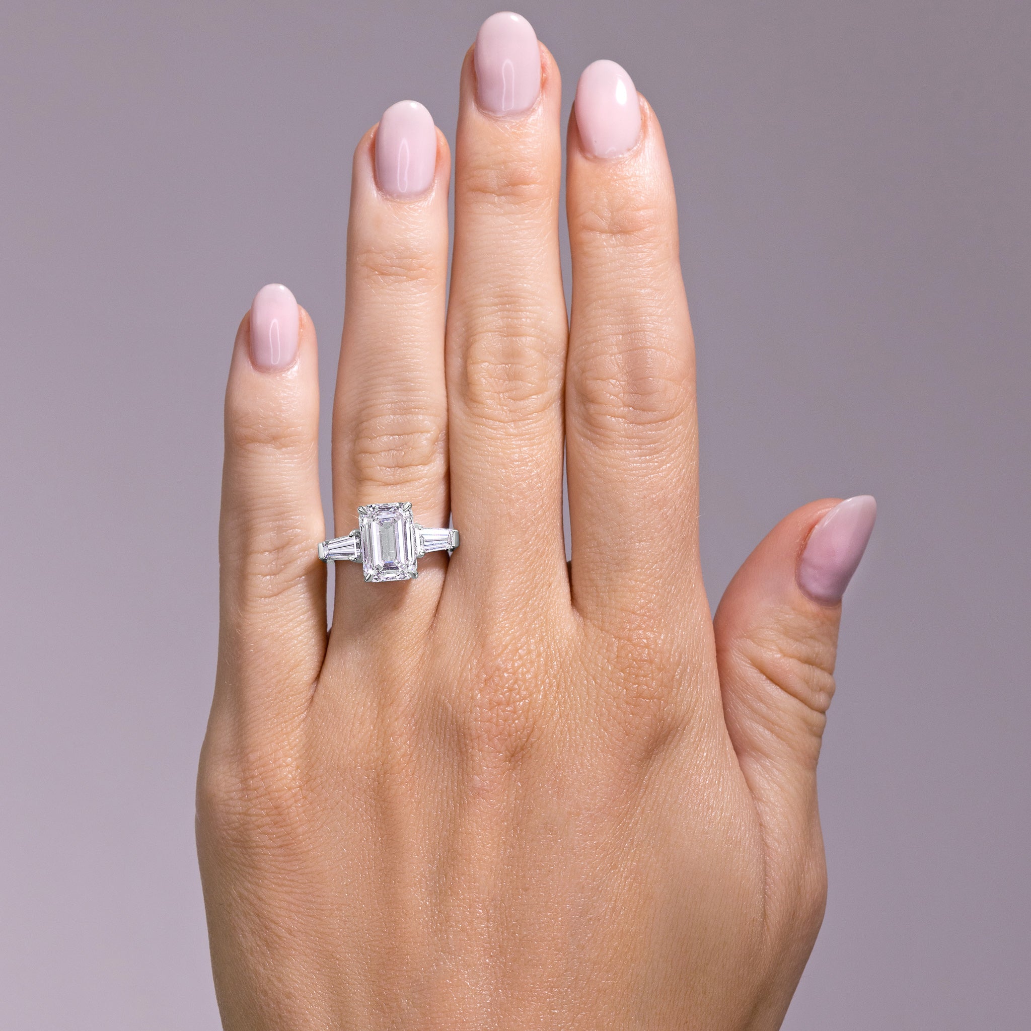 Rachel Emerald w/ Tapered Sides Engagement Ring