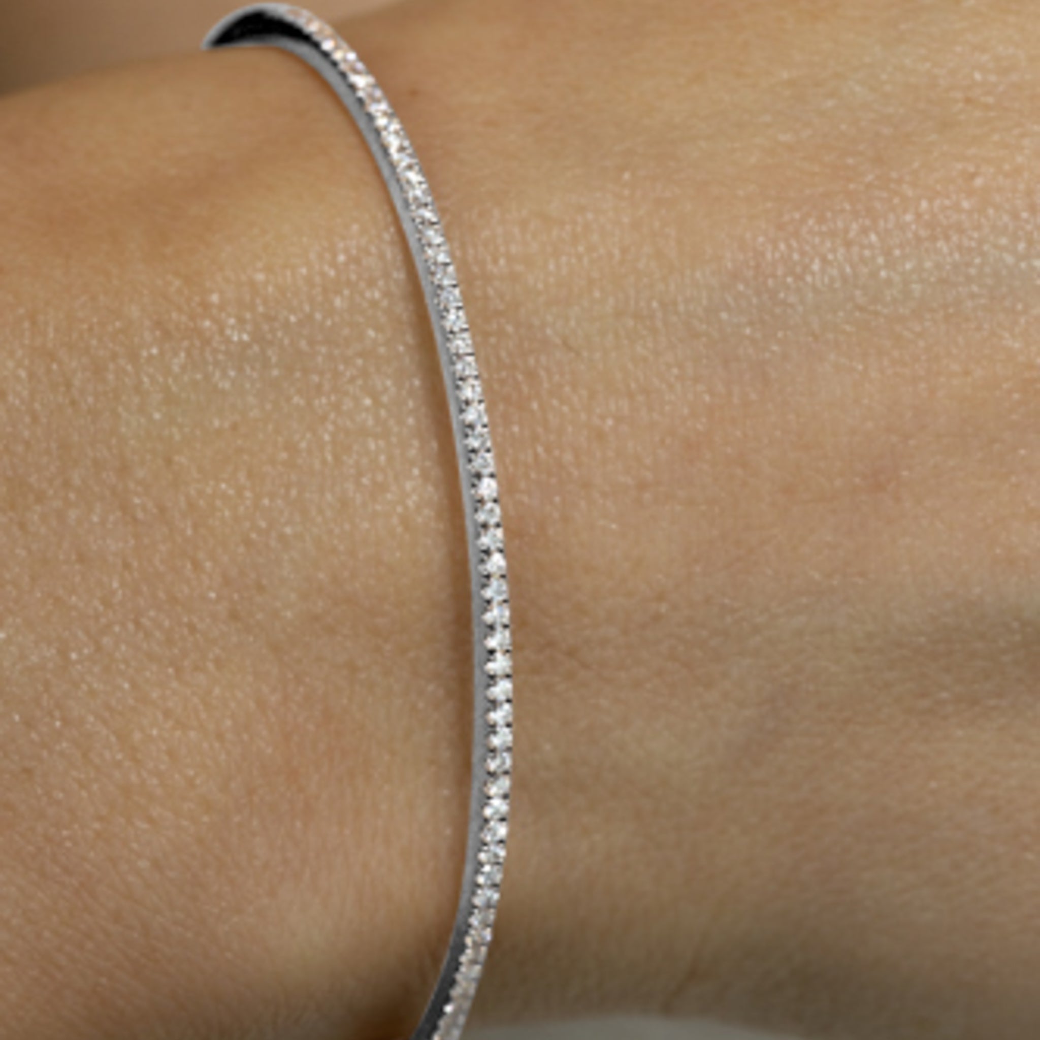 Half Pave Diamond Bangle (0.45tcw)