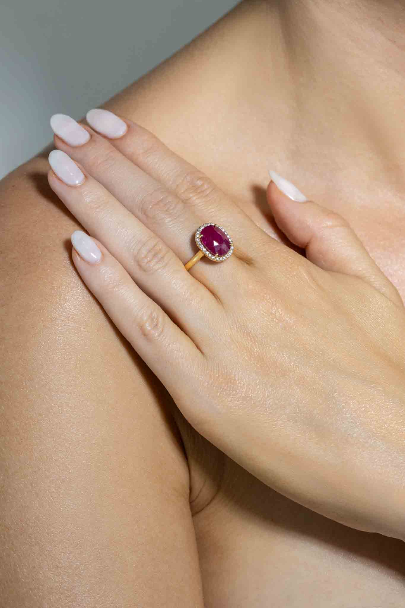 Ruby Halo Ring