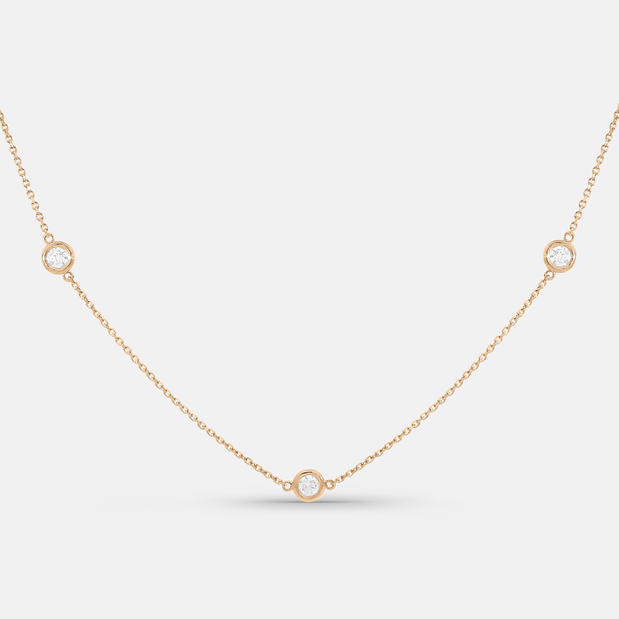 7 Diamond Bezel Necklace