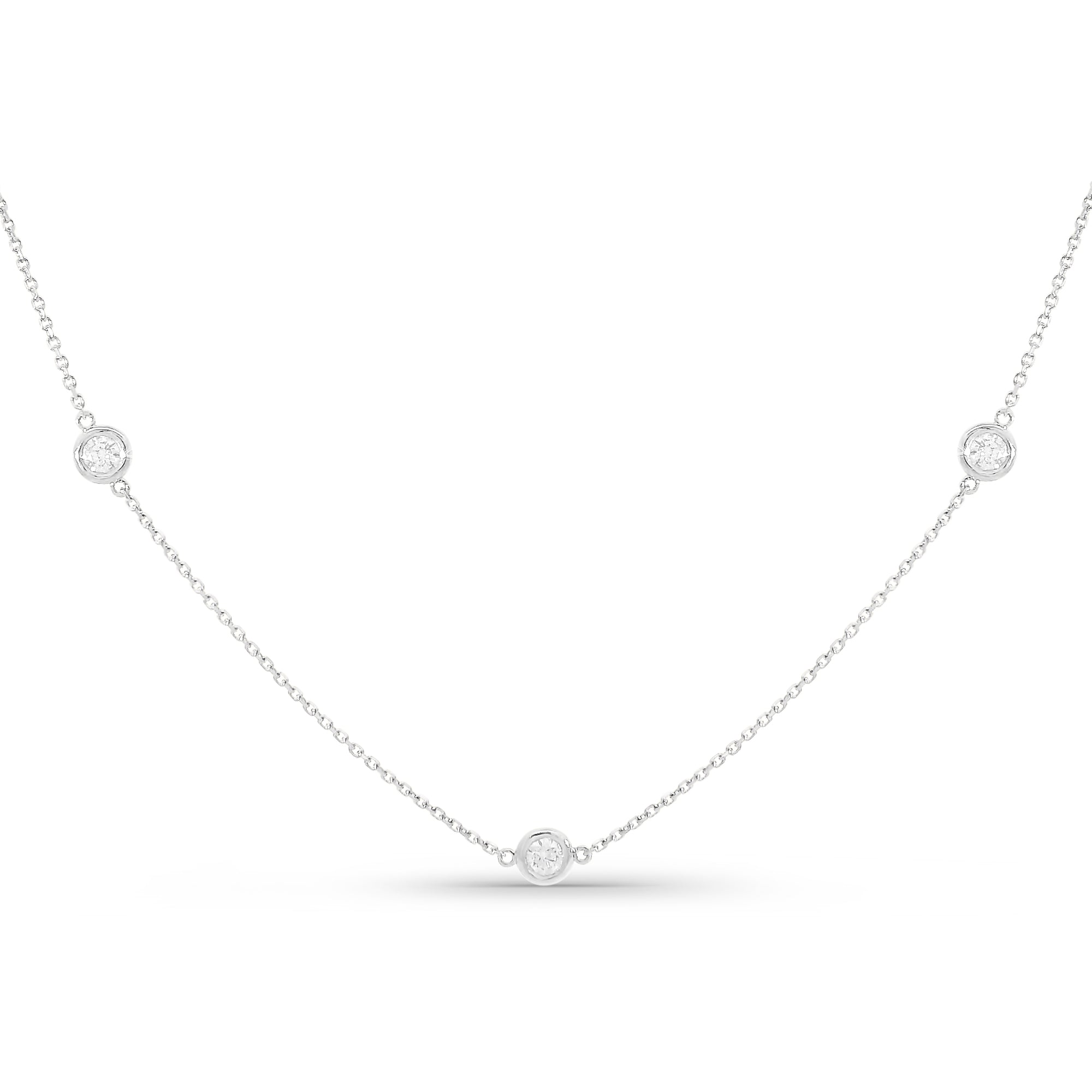 7 Diamond Bezel Necklace