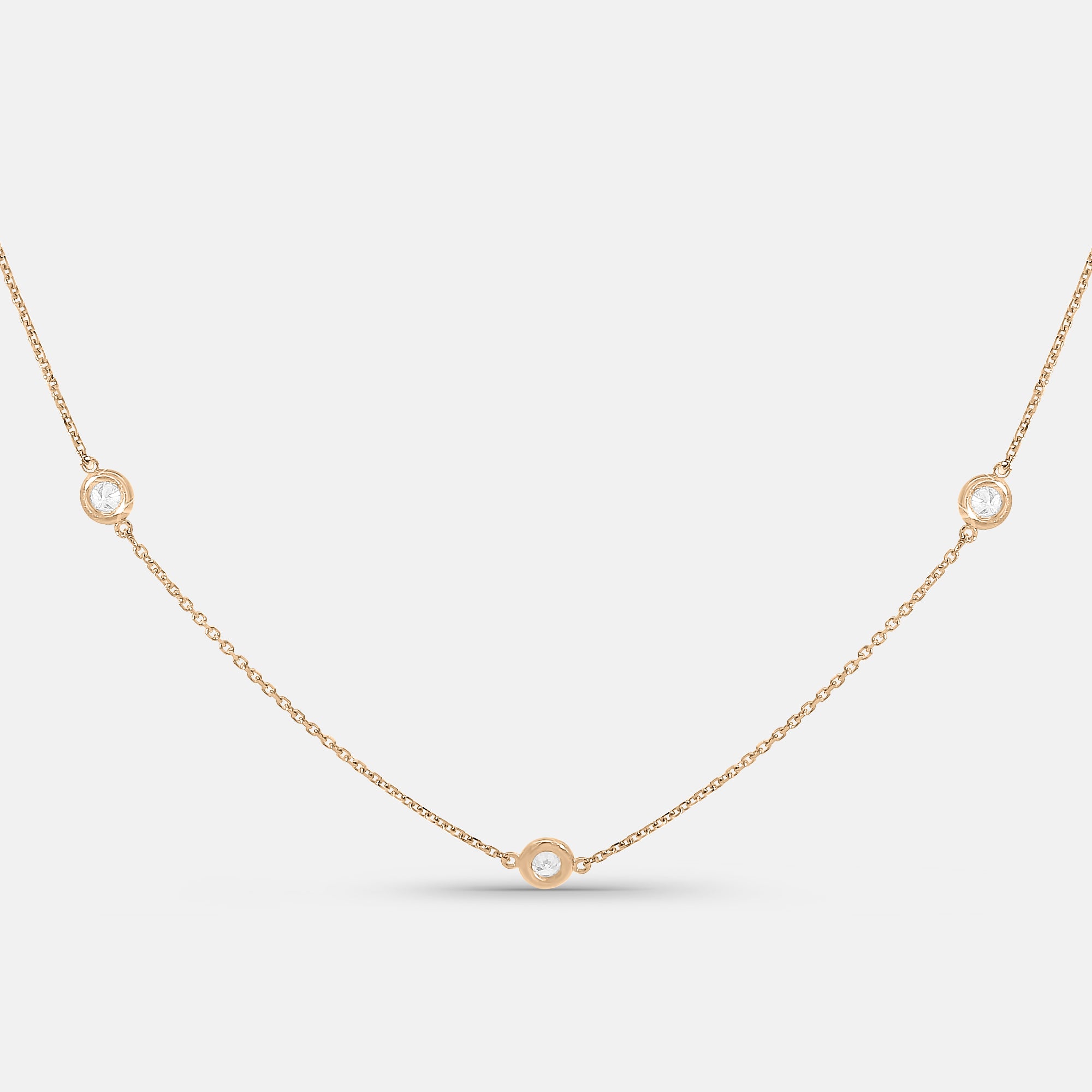 7 Diamond Bezel Necklace