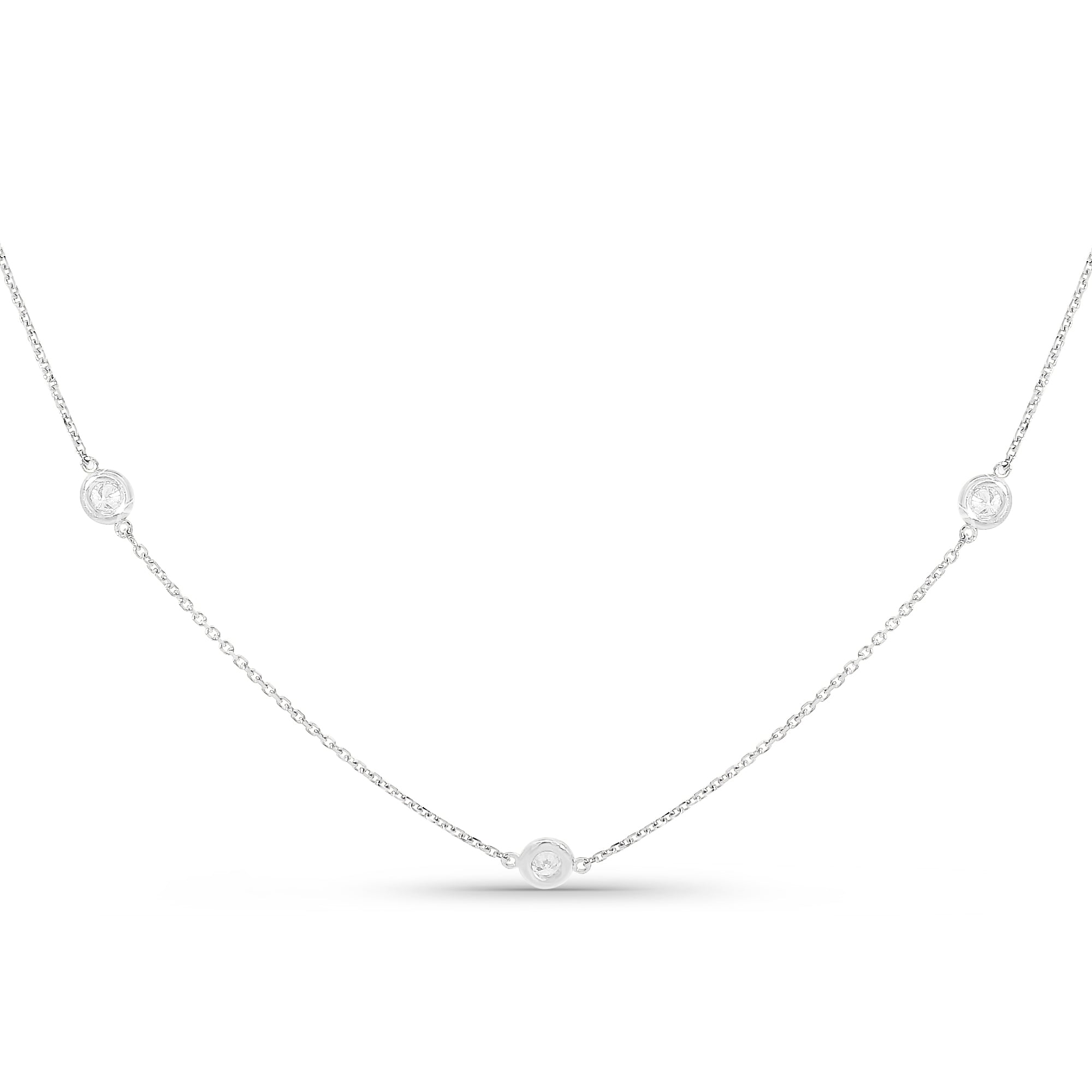 7 Diamond Bezel Necklace