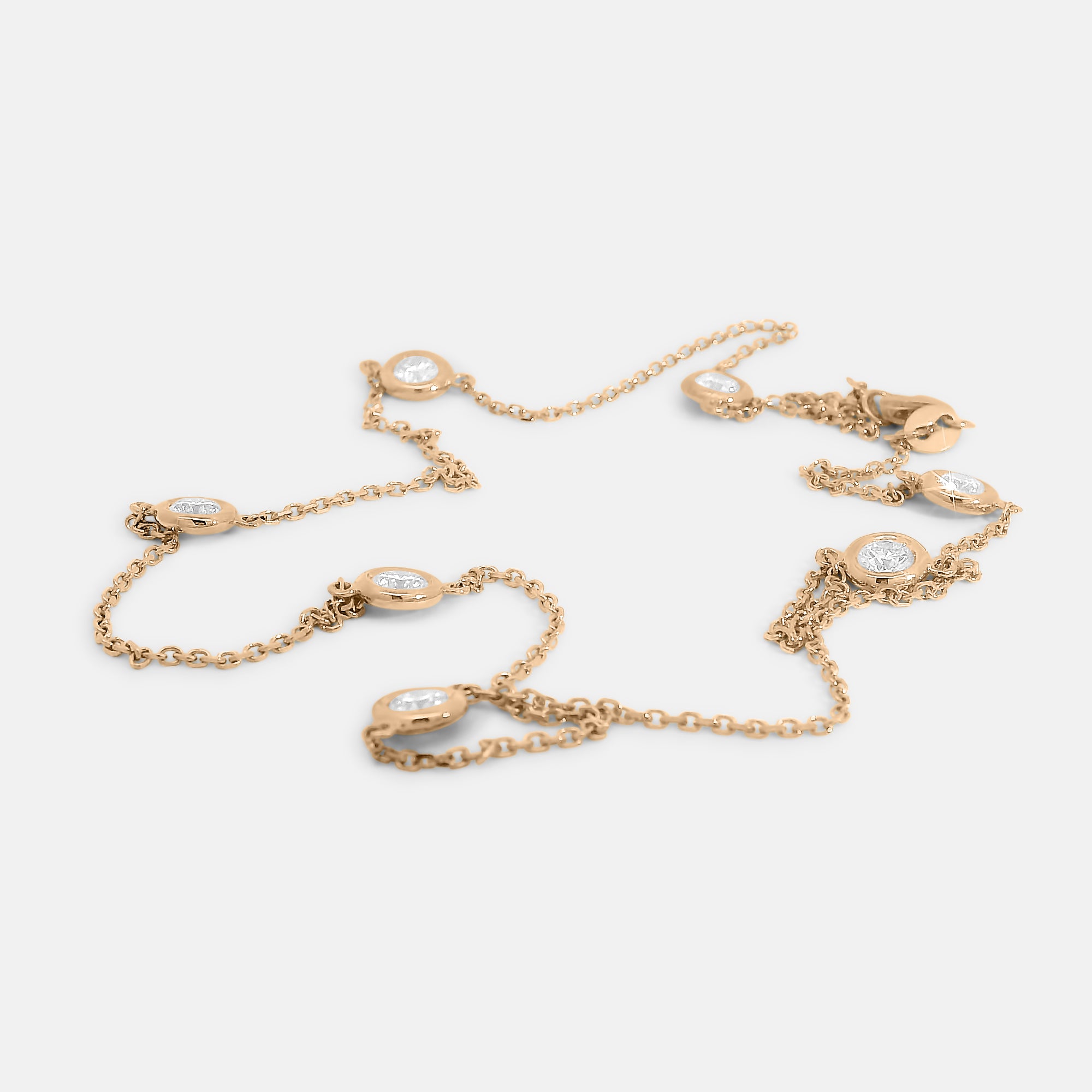 7 Diamond Bezel Necklace