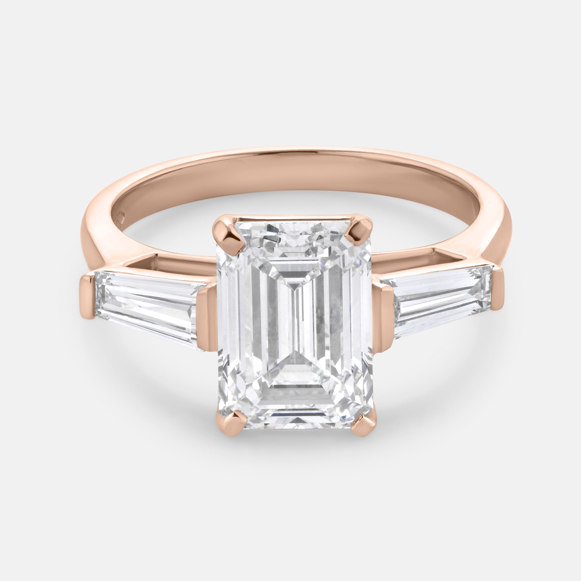 Rachel Emerald w/ Tapered Sides Engagement Ring