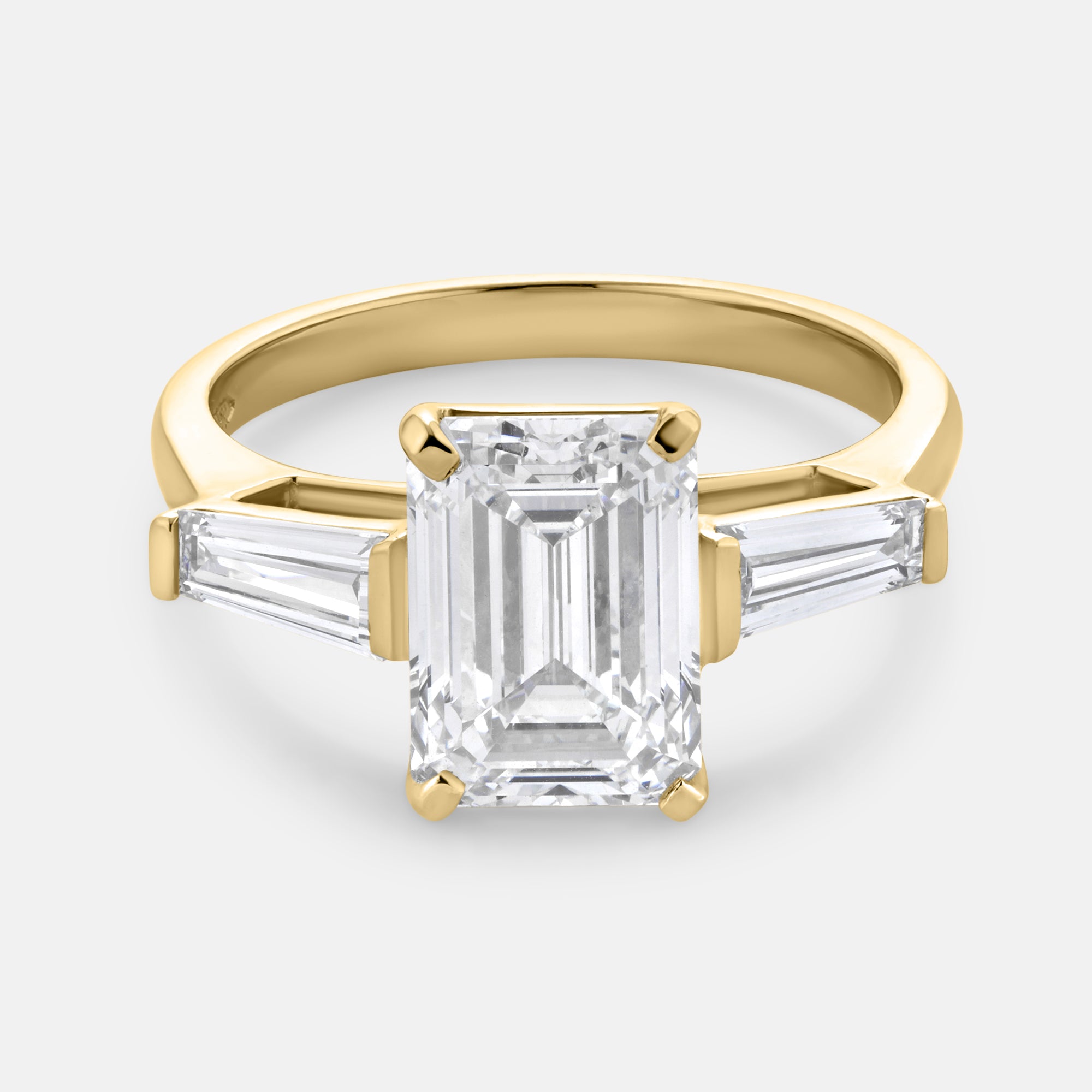Rachel Emerald w/ Tapered Sides Engagement Ring