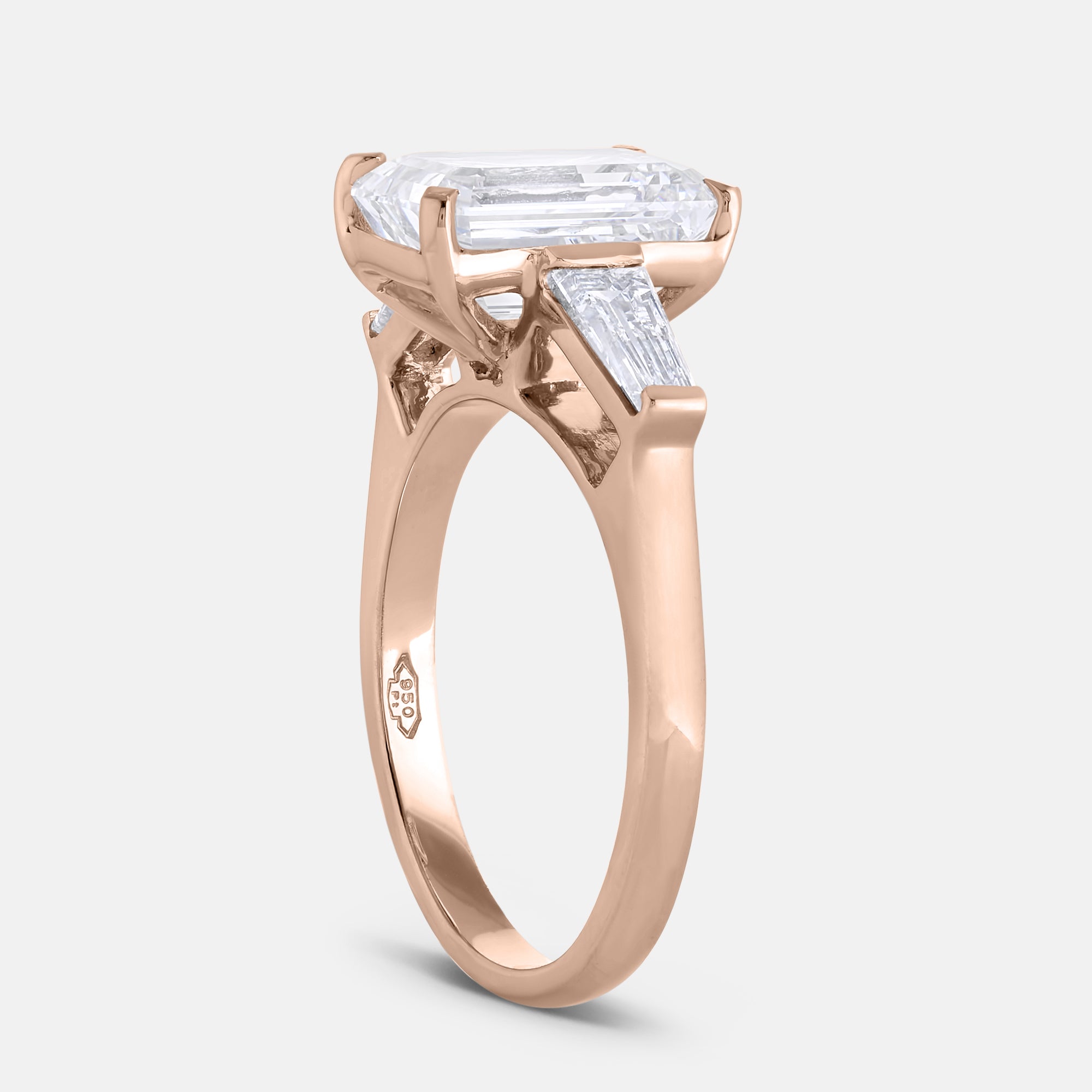 Rachel Emerald w/ Tapered Sides Engagement Ring