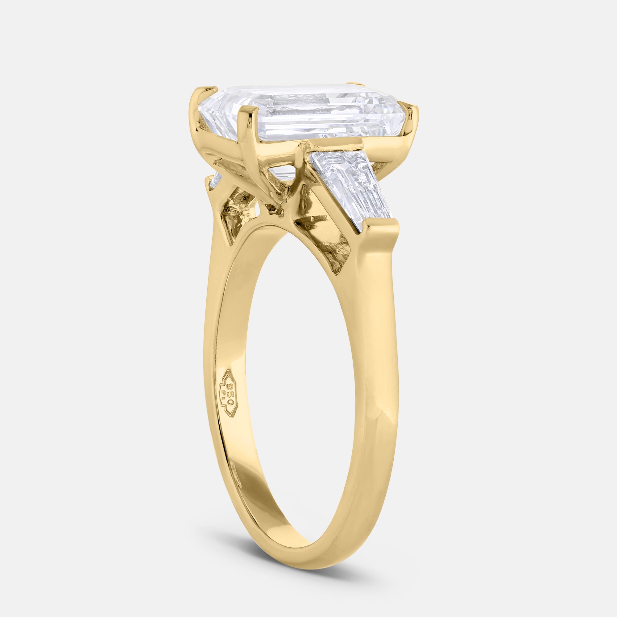 Rachel Emerald w/ Tapered Sides Engagement Ring