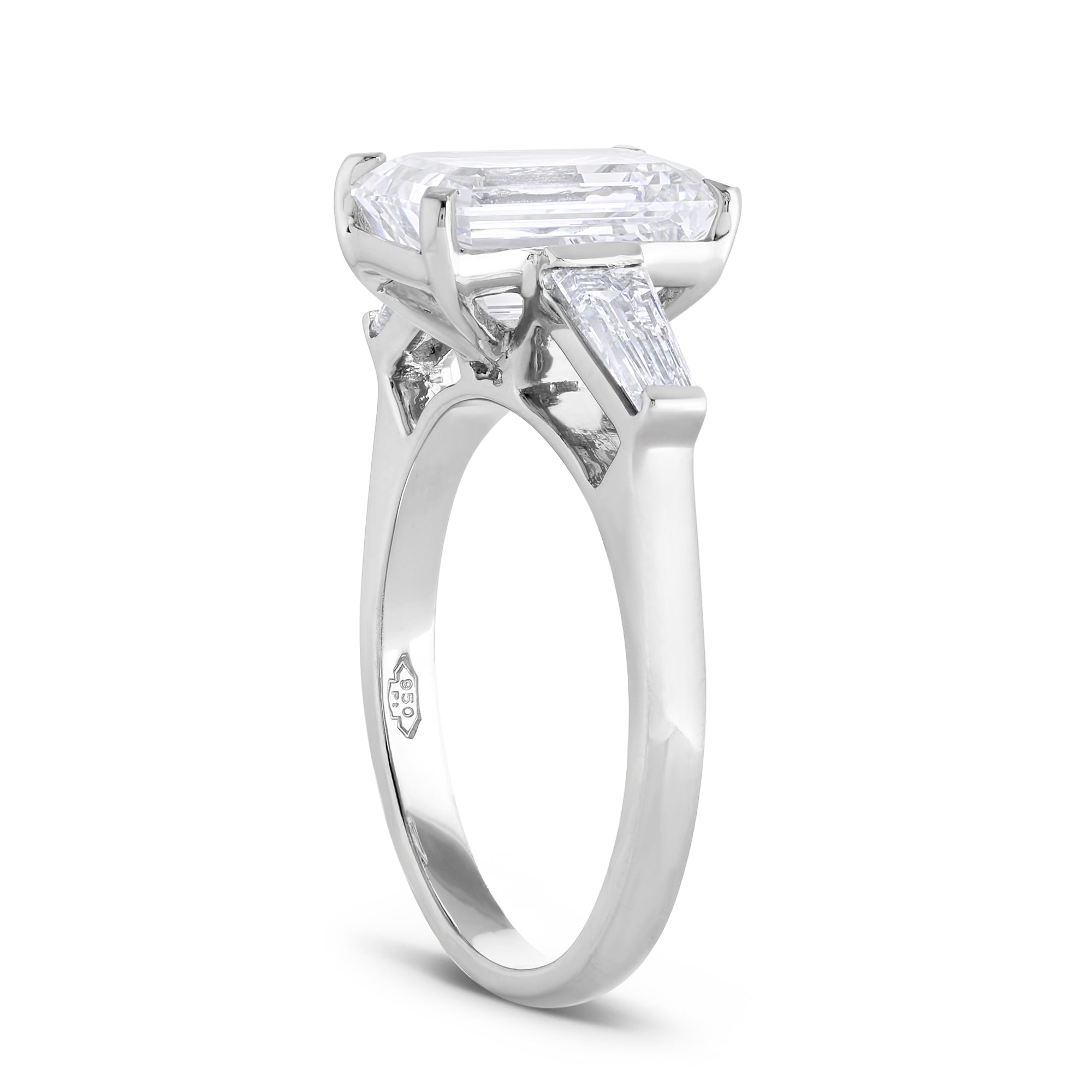 Rachel Emerald w/ Tapered Sides Engagement Ring