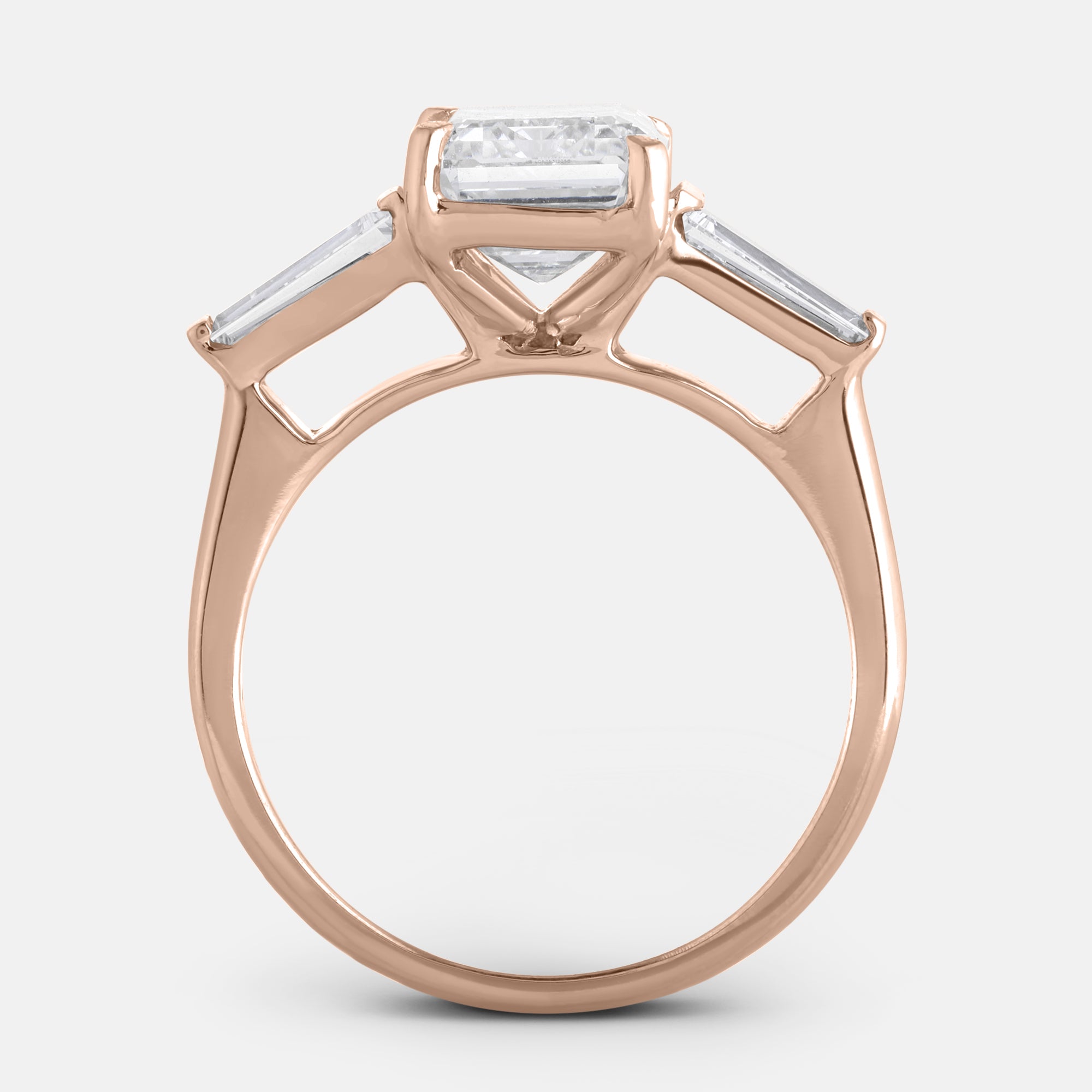 Rachel Emerald w/ Tapered Sides Engagement Ring