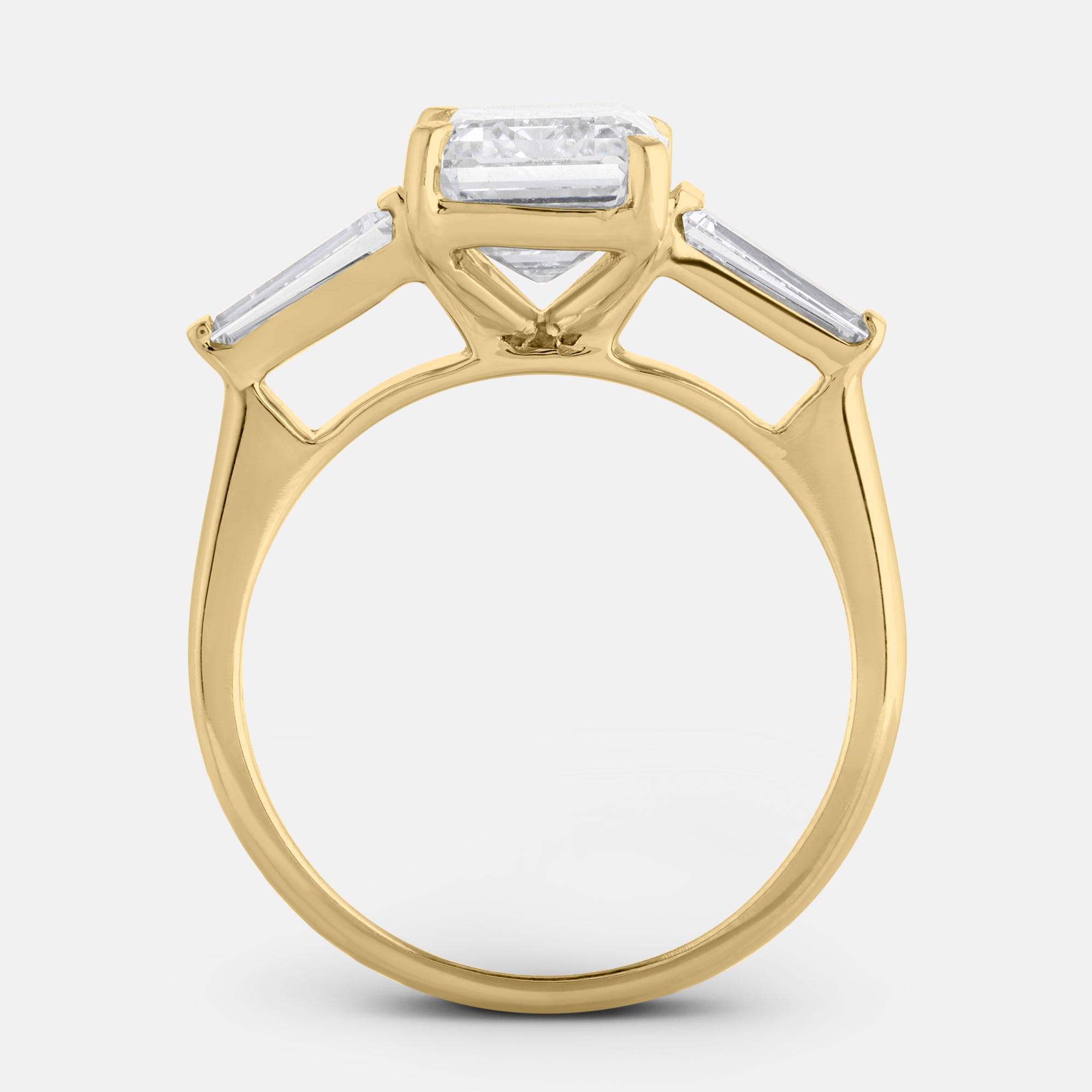 Rachel Emerald w/ Tapered Sides Engagement Ring
