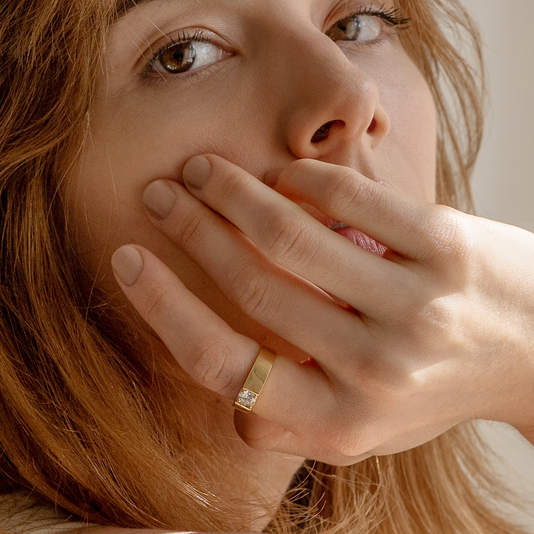 Cigar Signet Band w/ Diamond