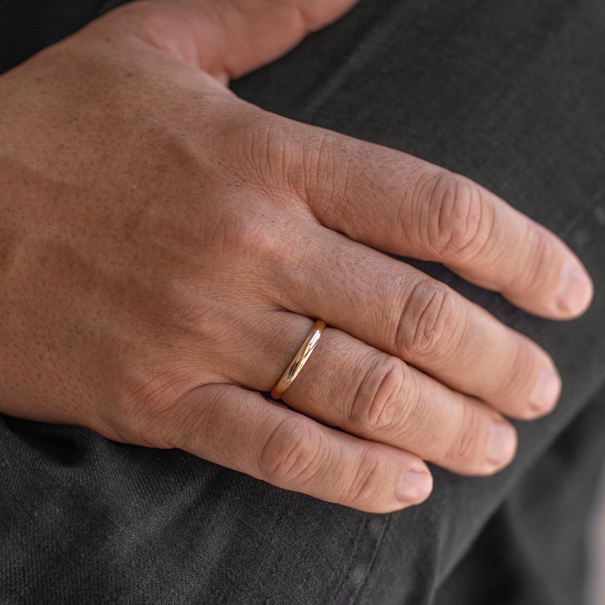 Thin Rounded Polished Men's Wedding Band