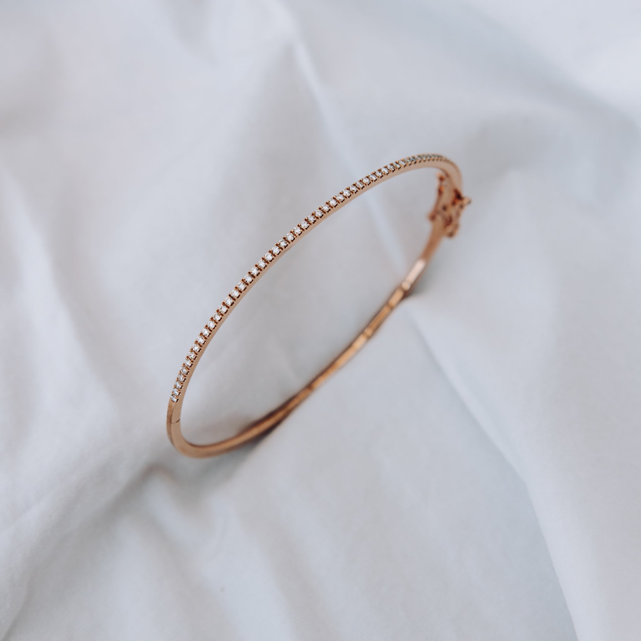 Half Pave Diamond Bangle (0.45tcw)