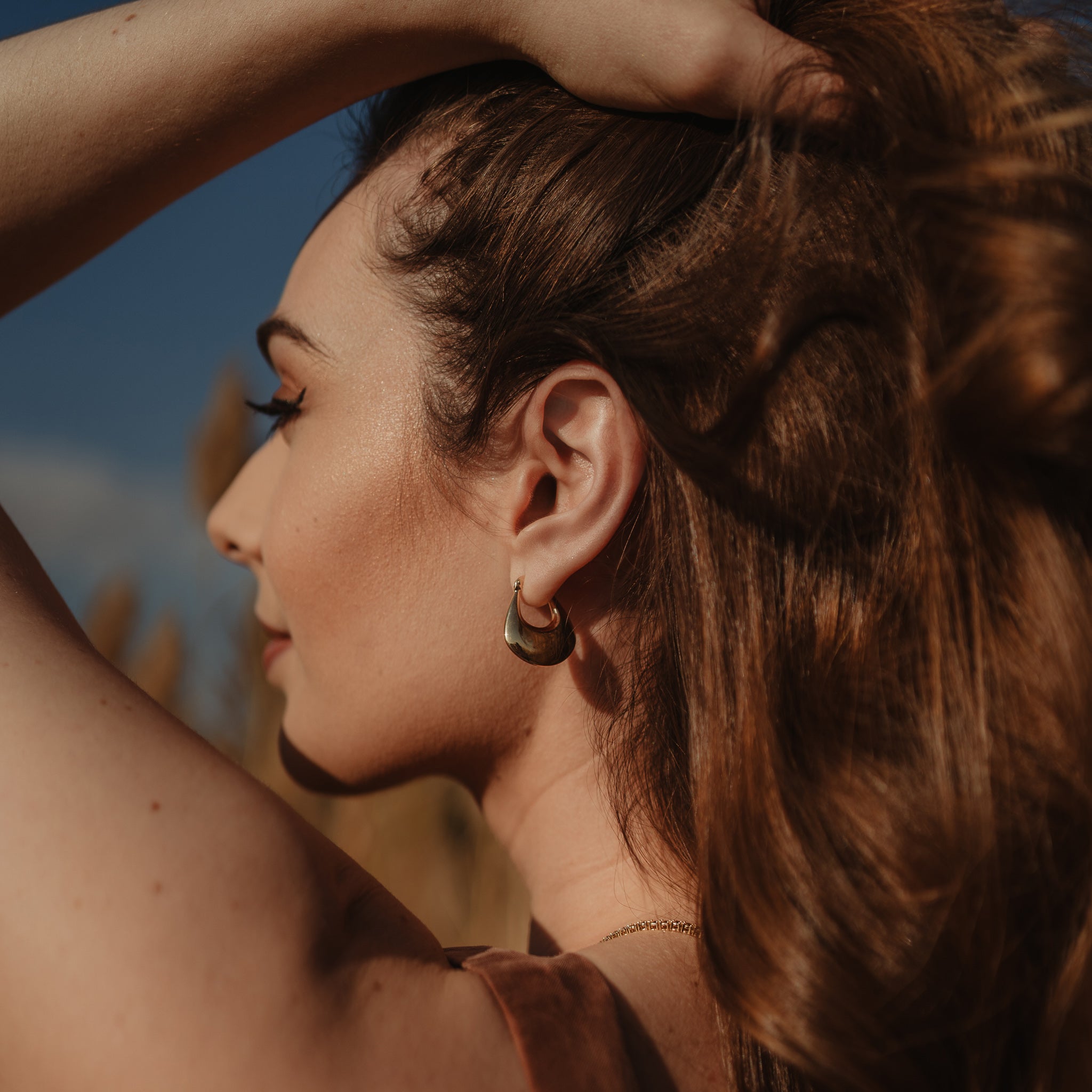 Chunky Elongated Hoop Earrings